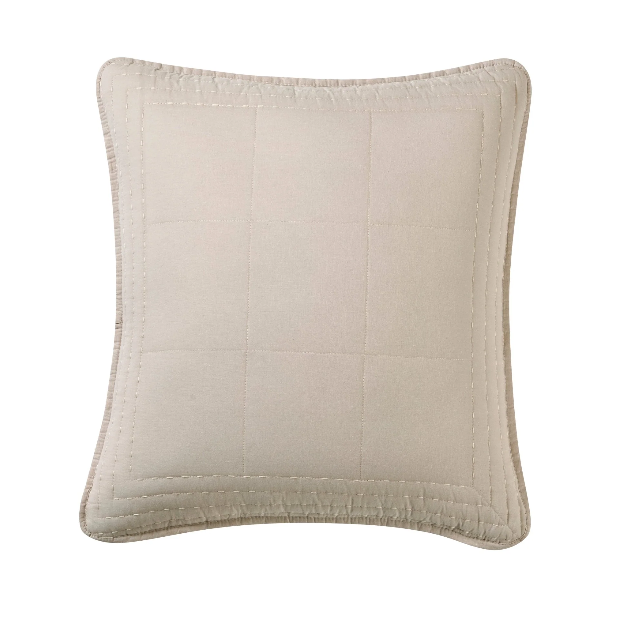 Oxford Cotton Rich Quilted Cushion Cover - Champagne - Image 5