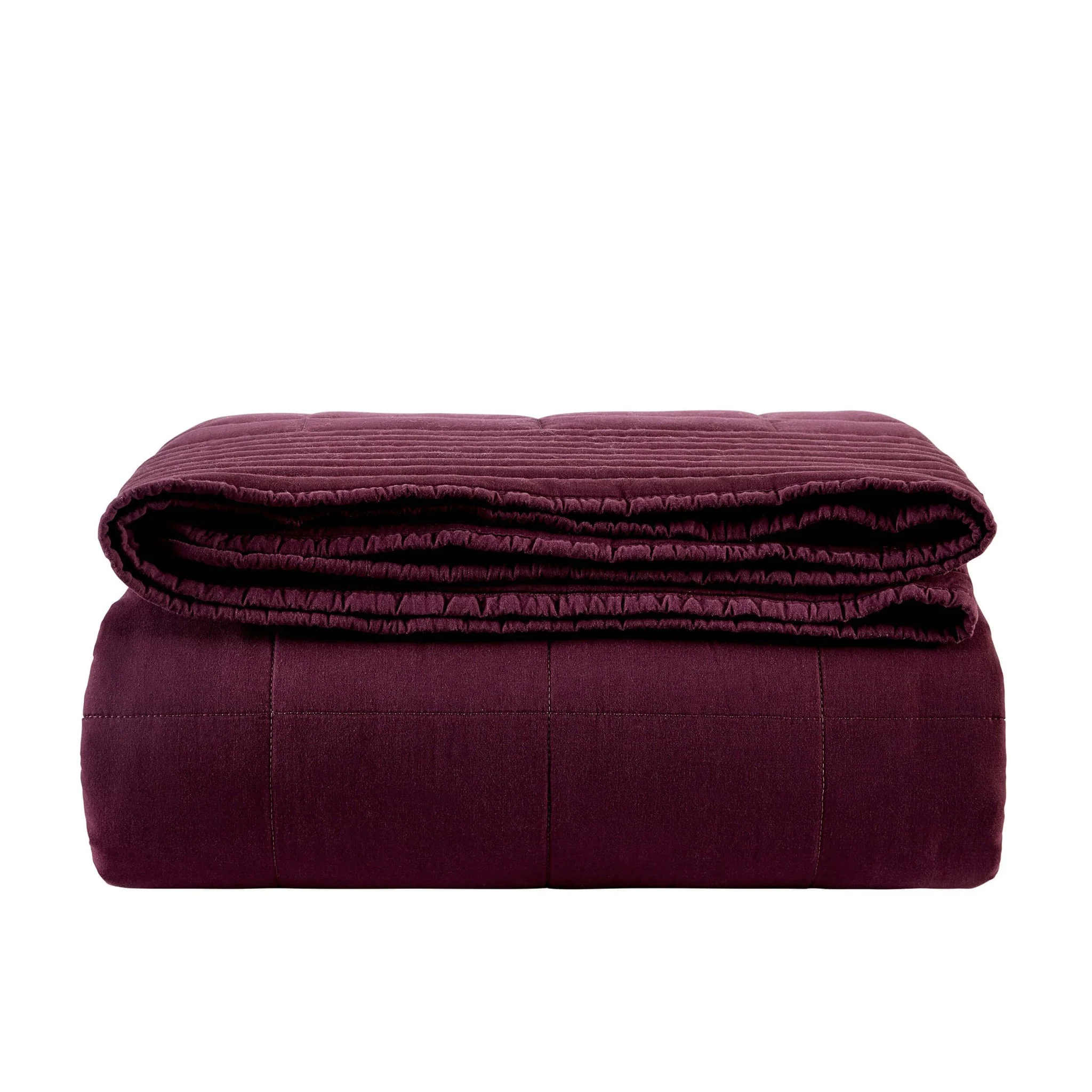 Oxford Pure Cotton Quilted Bedspread - Aubergine - Image 4