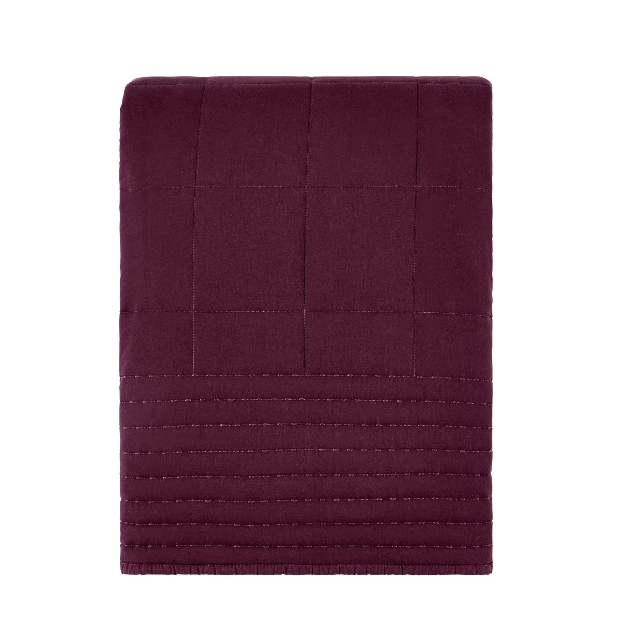 Oxford Pure Cotton Quilted Bedspread - Aubergine - Image 5