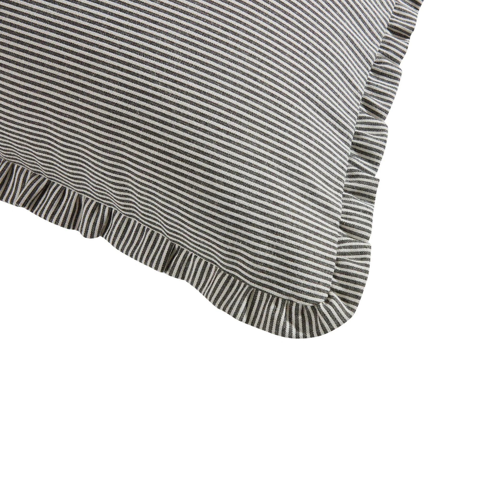 Pack of 2 Stripe Frill Edge Waterproof Outdoor Cushion Covers - Charcoal - Image 5