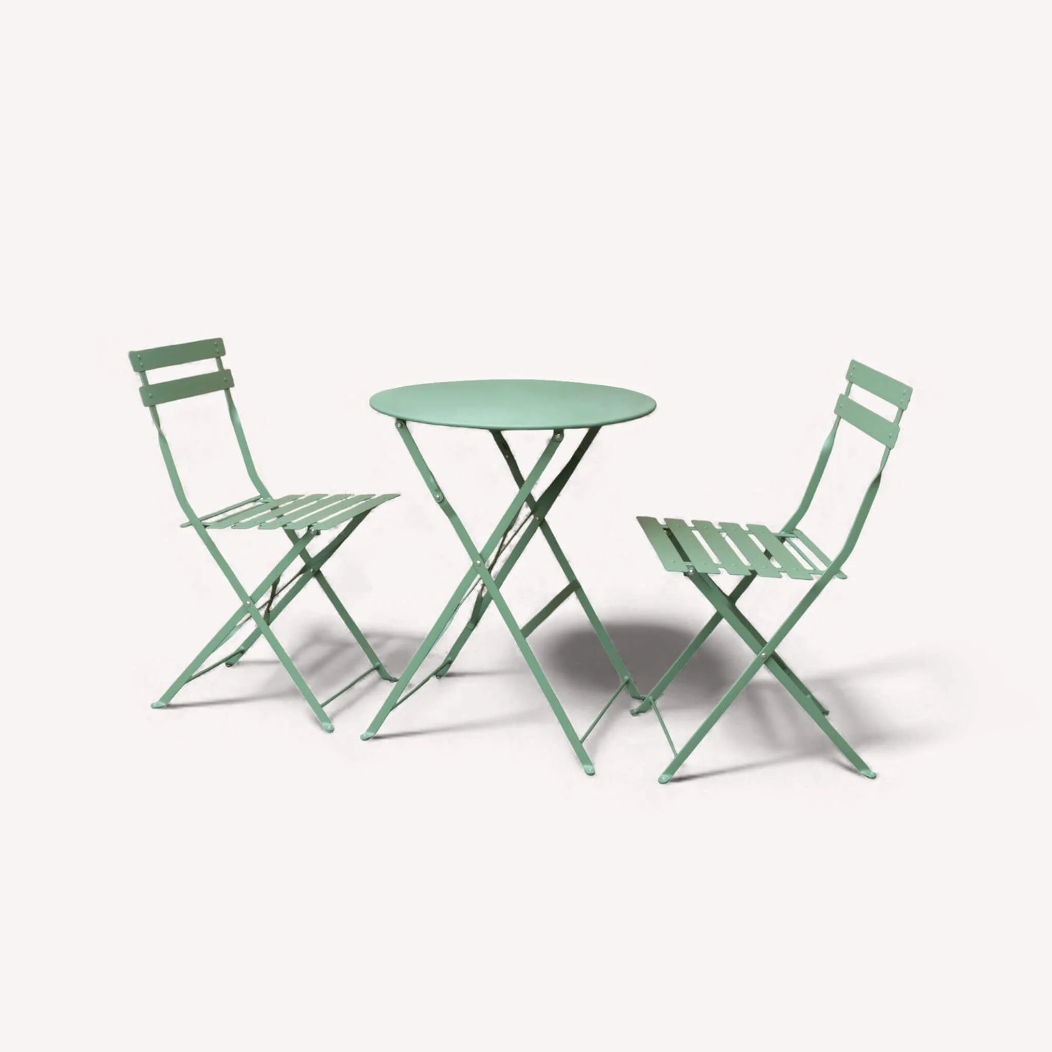 Padstow Outdoor 2 Seater Round Bistro Table and Chairs - Moss - Image 2