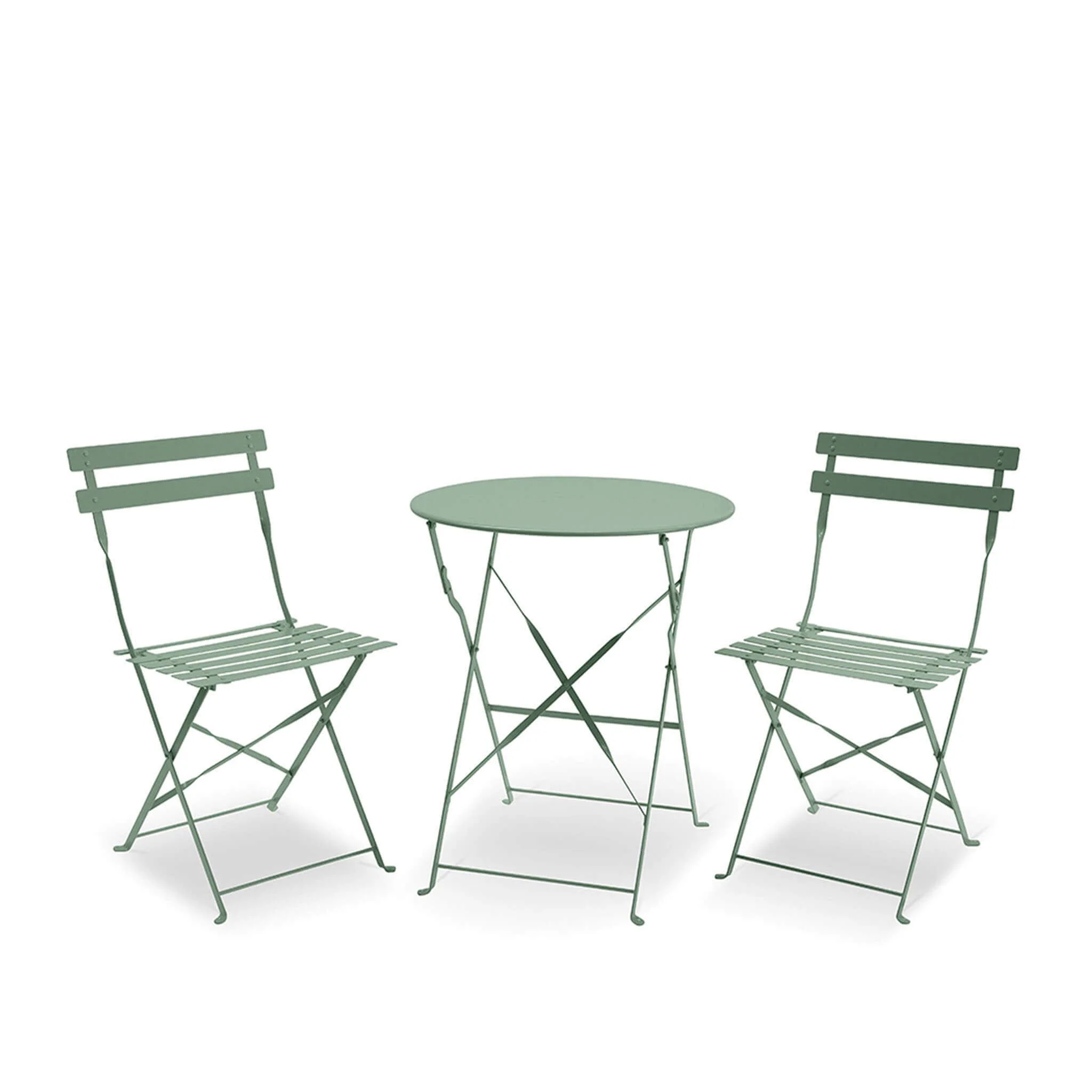 Padstow Outdoor 2 Seater Round Bistro Table and Chairs - Moss - Image 3