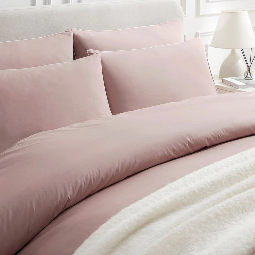 Pair of Cambridge Pillowcases - 200 Thread Count - Cotton - Dusky Rose - Image 3