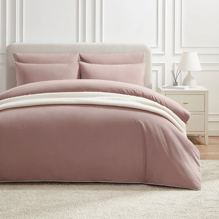 Pair of Cambridge Pillowcases - 200 Thread Count - Cotton - Dusky Rose - Image 6