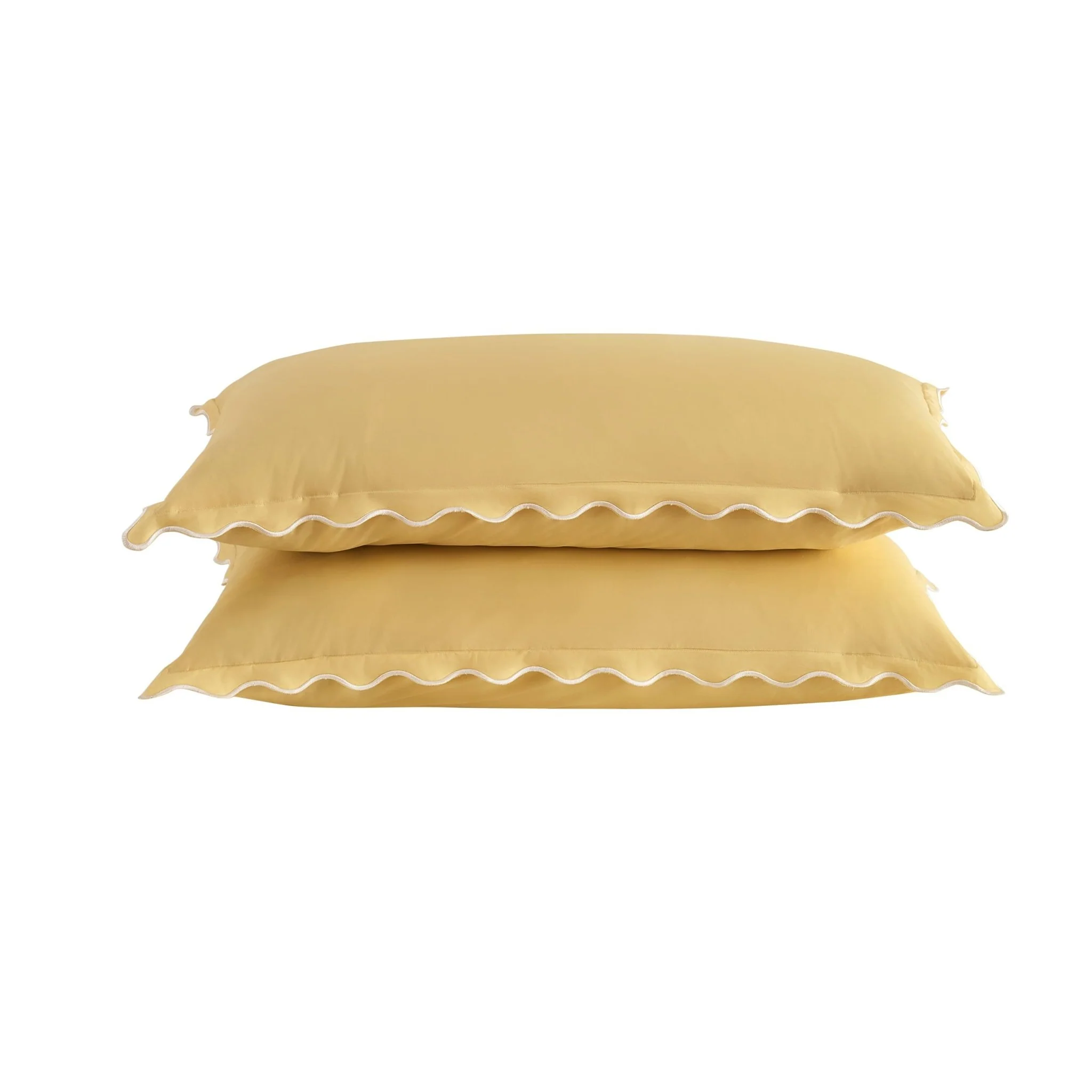 Pair of Grace Embroidered Edge 100% Cotton 200 Thread Count Oxford Pillowcases - Buttermilk - Image 4