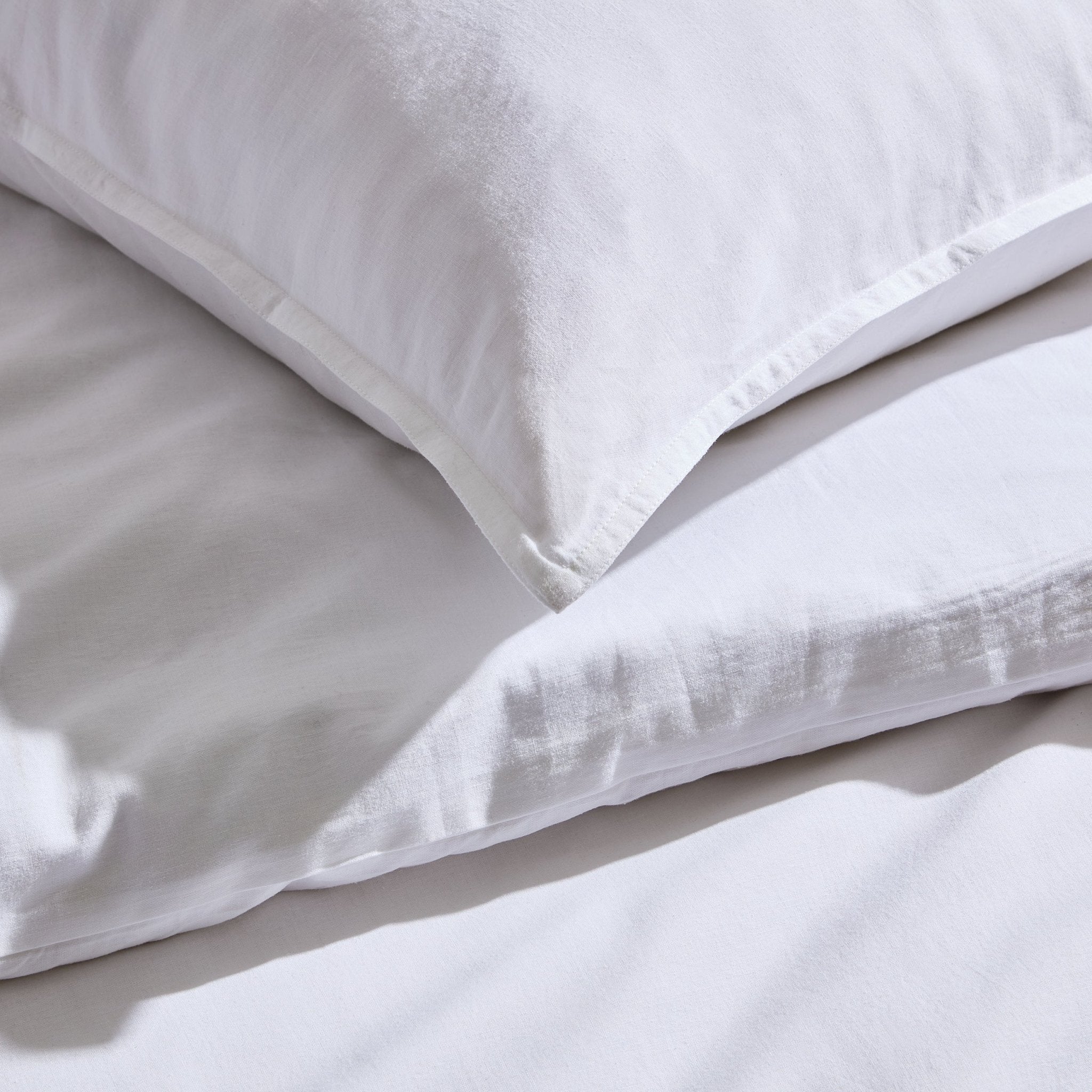 Pair of Linen Cotton Blend Pillowcases - Chalk White - Image 2