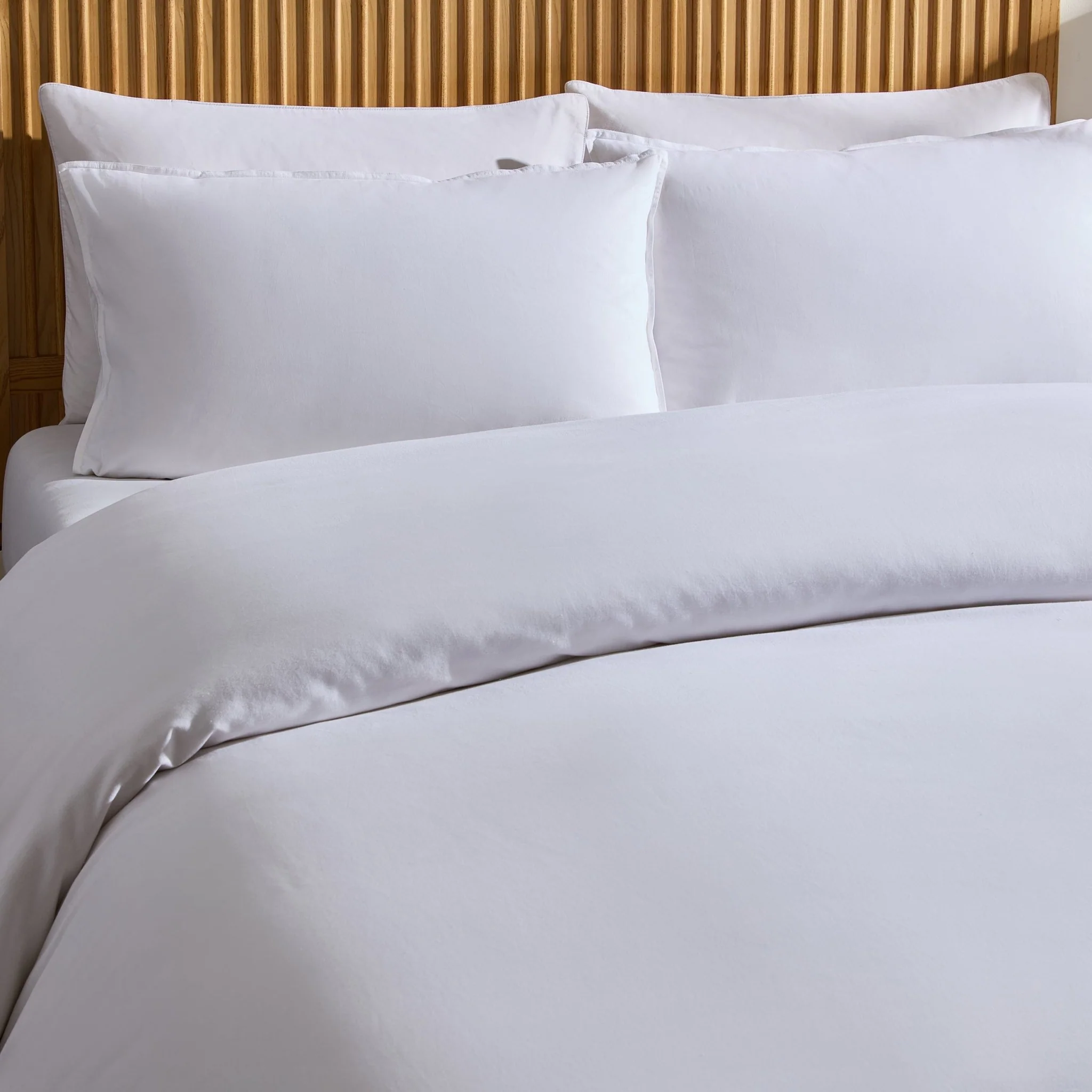 Pair of Linen Cotton Blend Pillowcases - Chalk White - Image 3