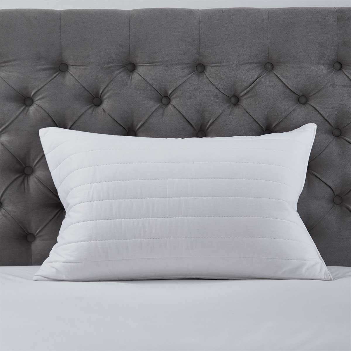 Pair of Luxury Quilted 100% Cotton Pillow Protectors - Image 3