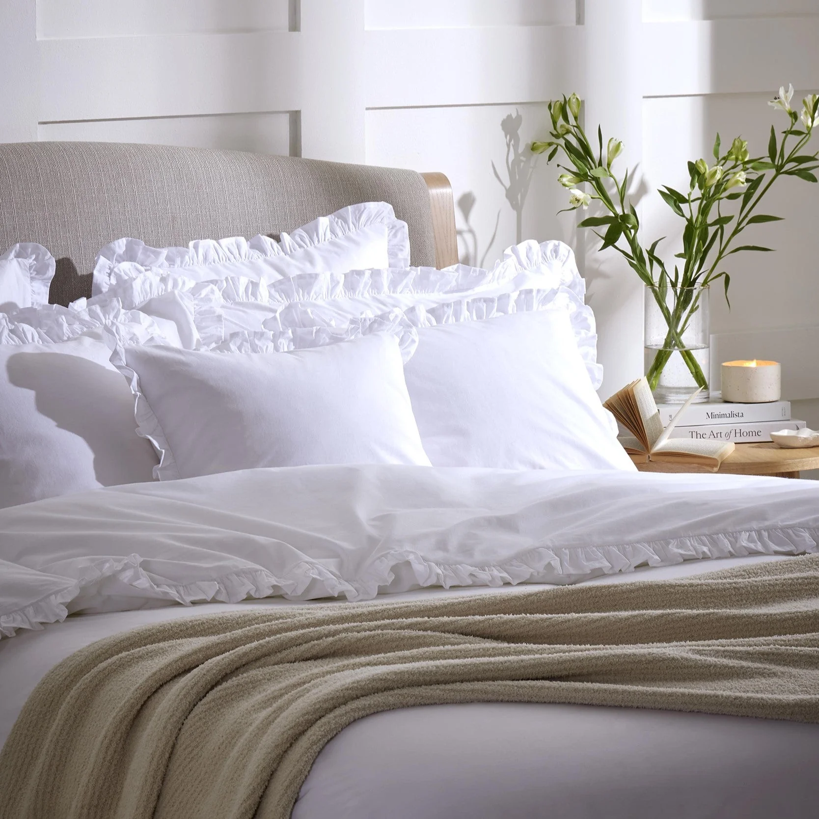 Pair of Marion Ruffle Edge Oxford Pillowcases - Ecru - Image 5