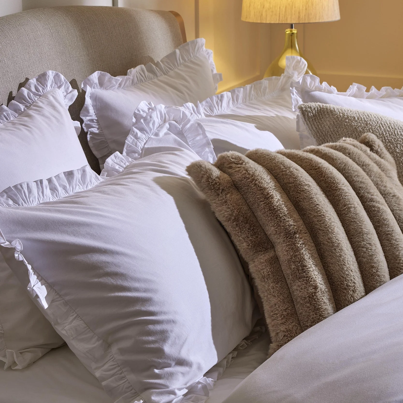 Pair of Marion Ruffle Edge Oxford Pillowcases - Ecru - Image 6
