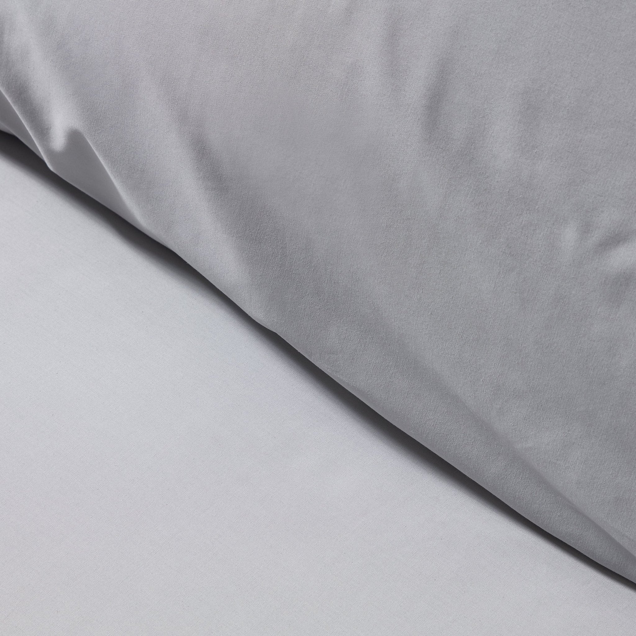 Pair of Plain-Dye Classic Pillowcases - 200 Thread Count - Light Grey - Image 2