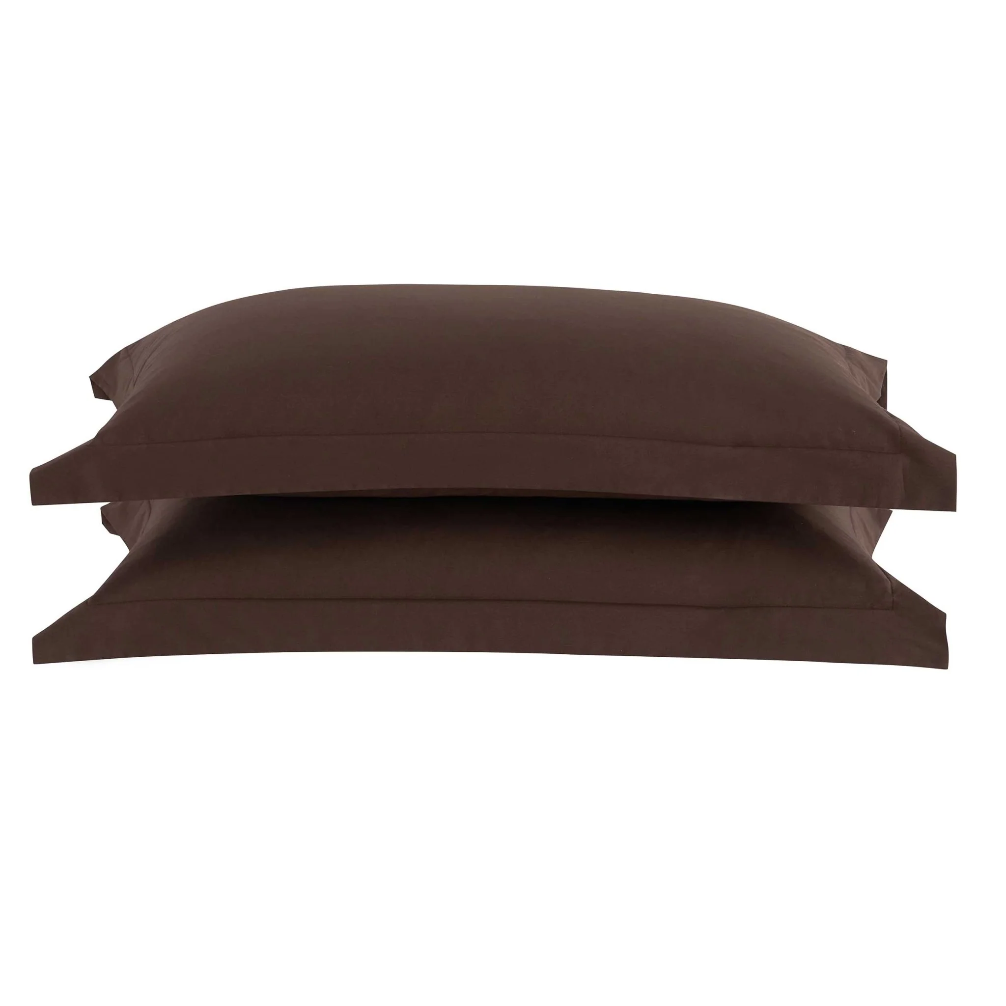 Pair of Plain-Dye Oxford Pillowcases - 200 Thread Count - Chocolate - Image 4