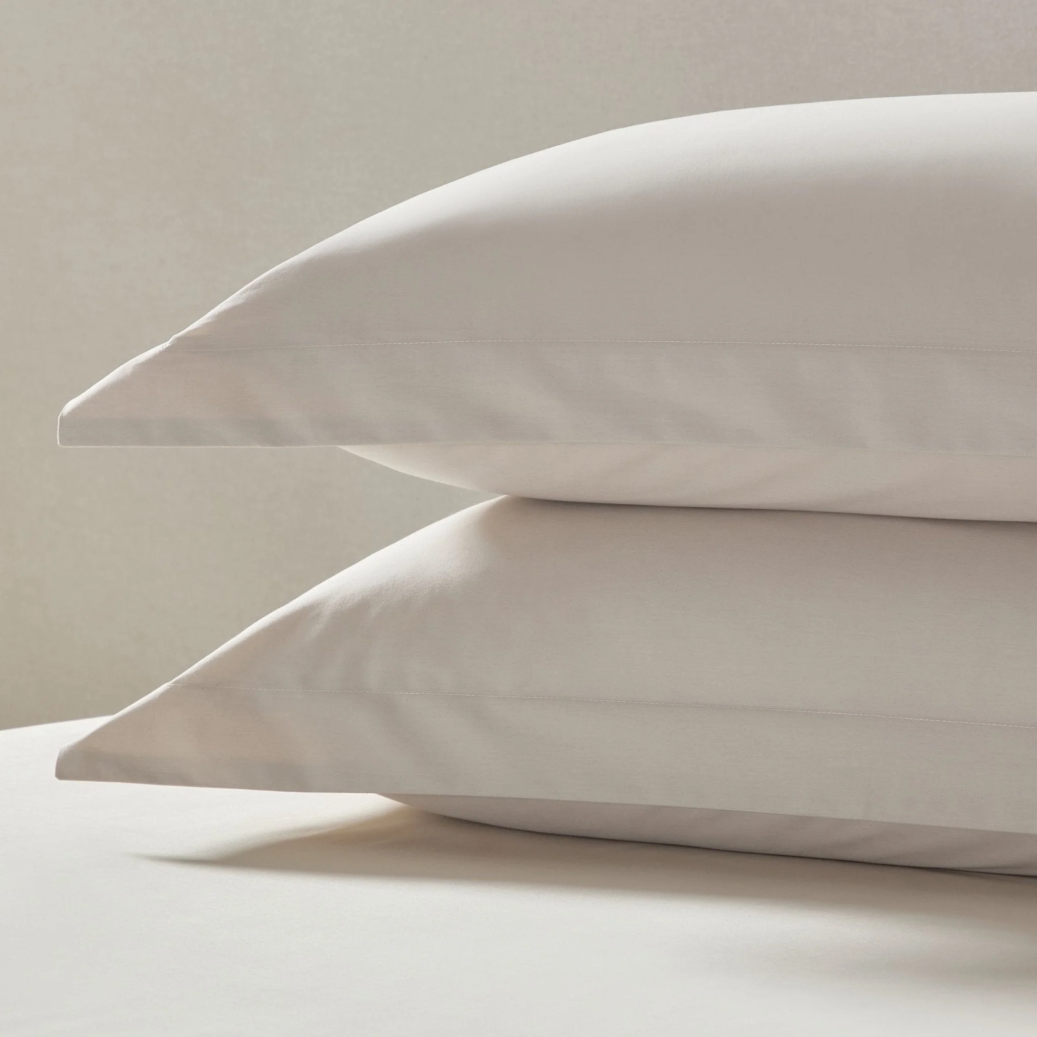 Pair of Plain-Dye Oxford Pillowcases - 200 Thread Count  - Natural