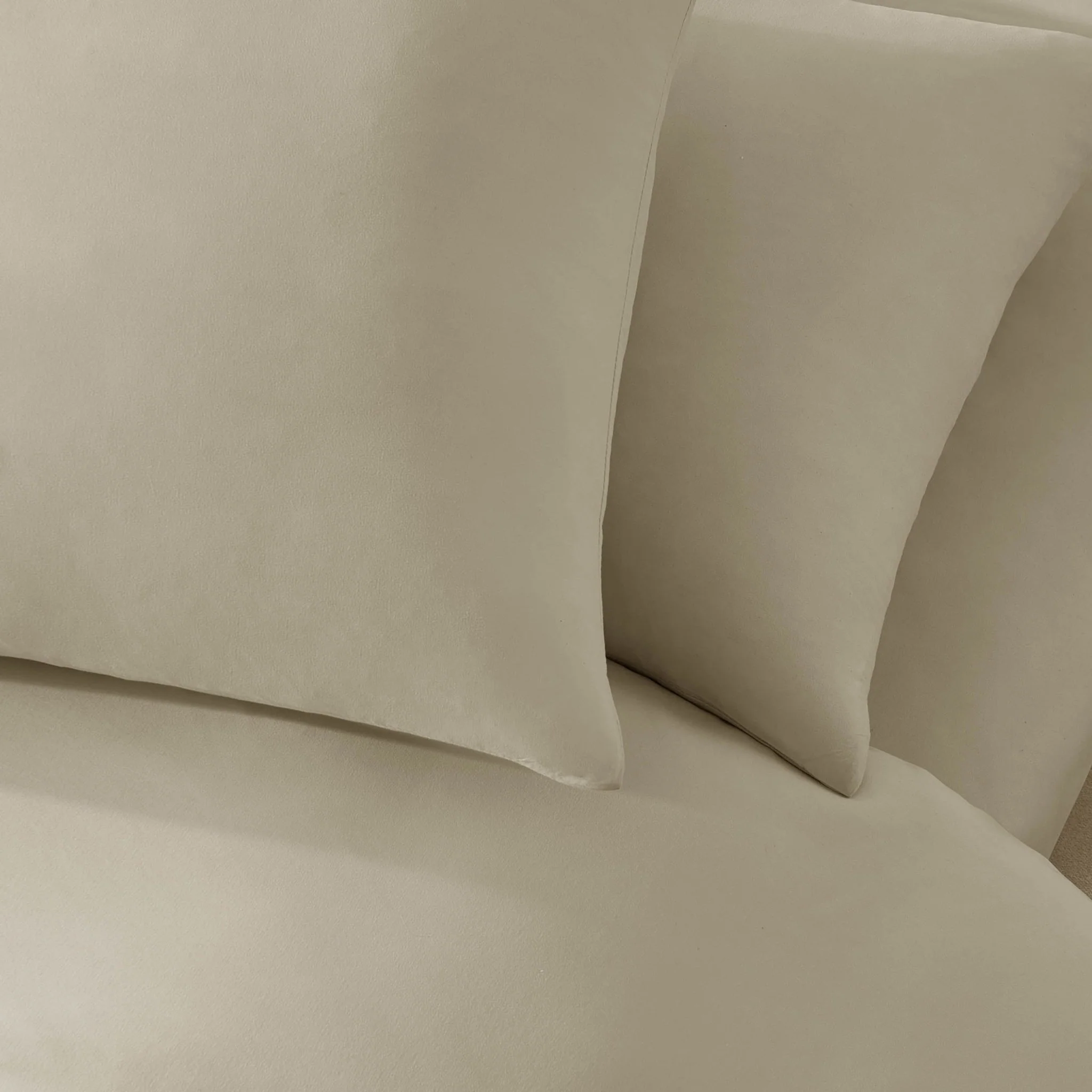 Pair of Soft Touch Microfibre Pillowcases - Stone - Image 2
