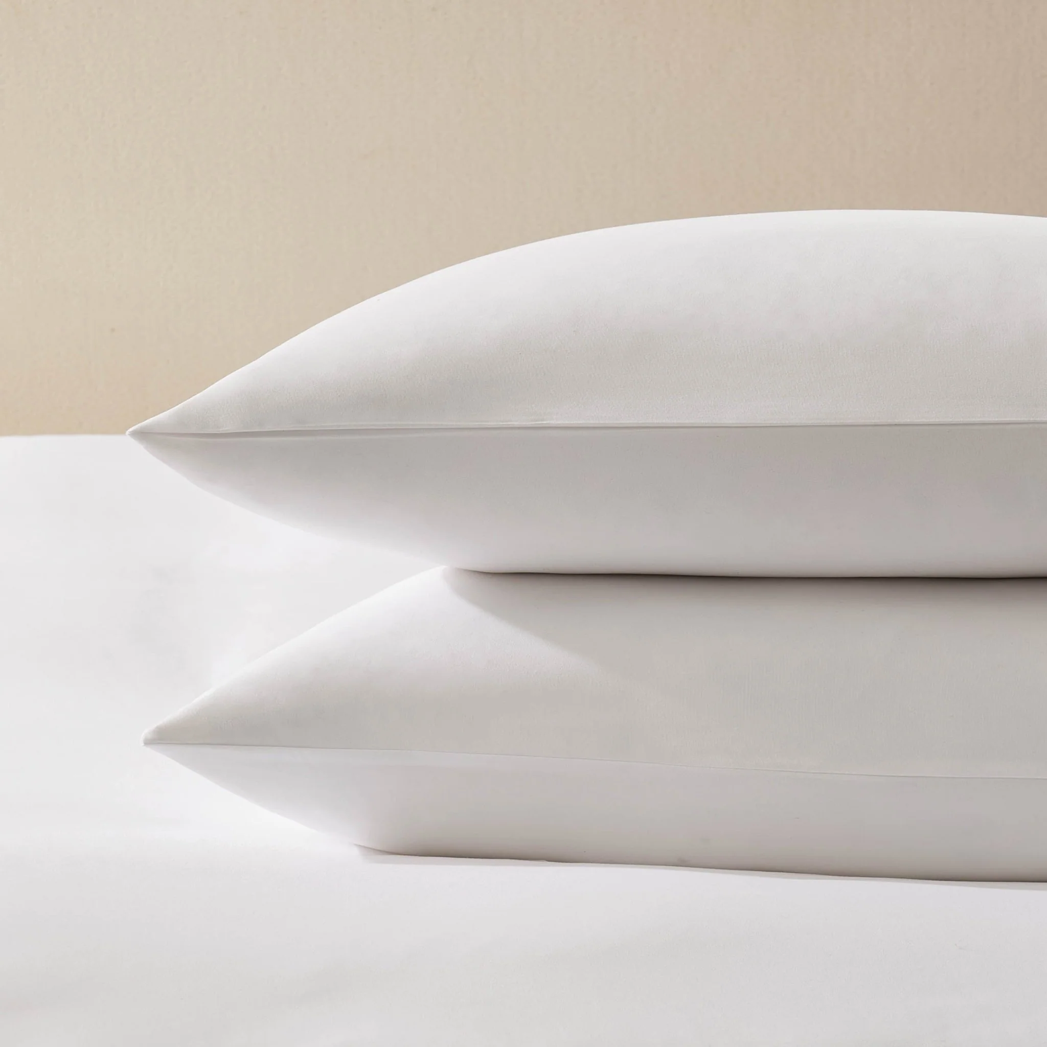 Pair of Soft Touch Microfibre Pillowcases - White - Image 4