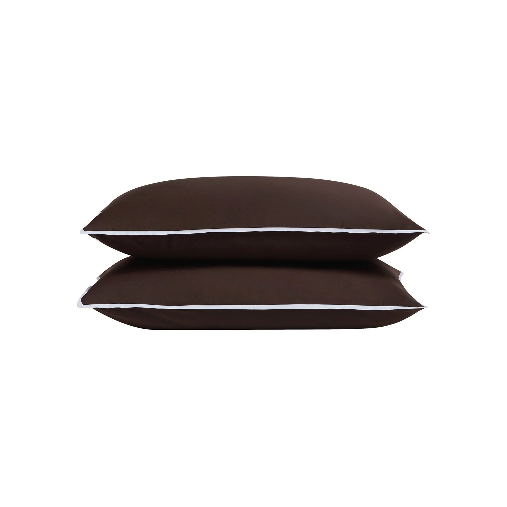 Pair of Super Soft Bamboo 300 Thread Count Cotton Plain Dye Classic Pillowcases - Chocolate - Image 5