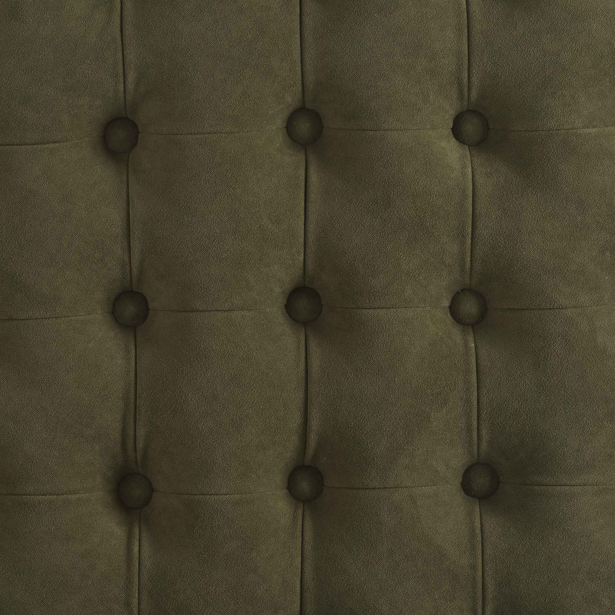 Paisley Buttoned Round Storage Pouffe - Olive - Image 4