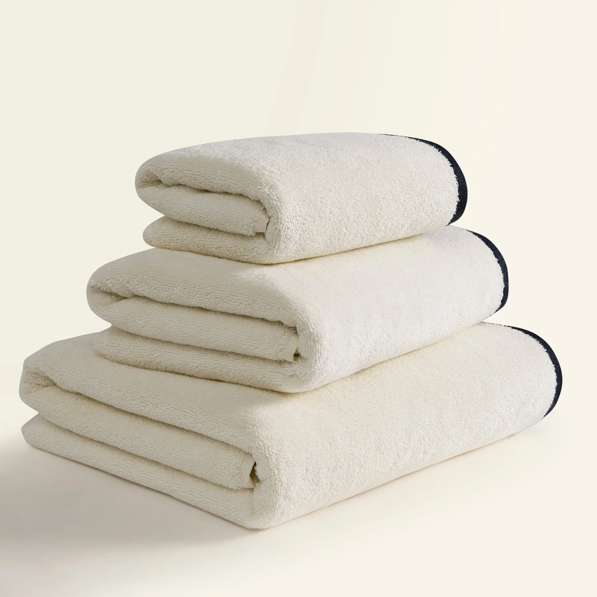 Palma Contrast Edge Towel Collection - Oatmeal - Image 5