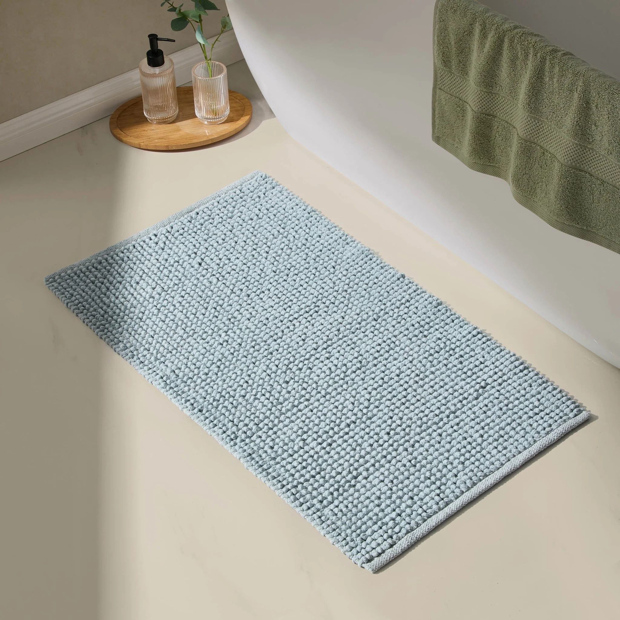 Pebble Cotton Bath Mat - Sky Blue