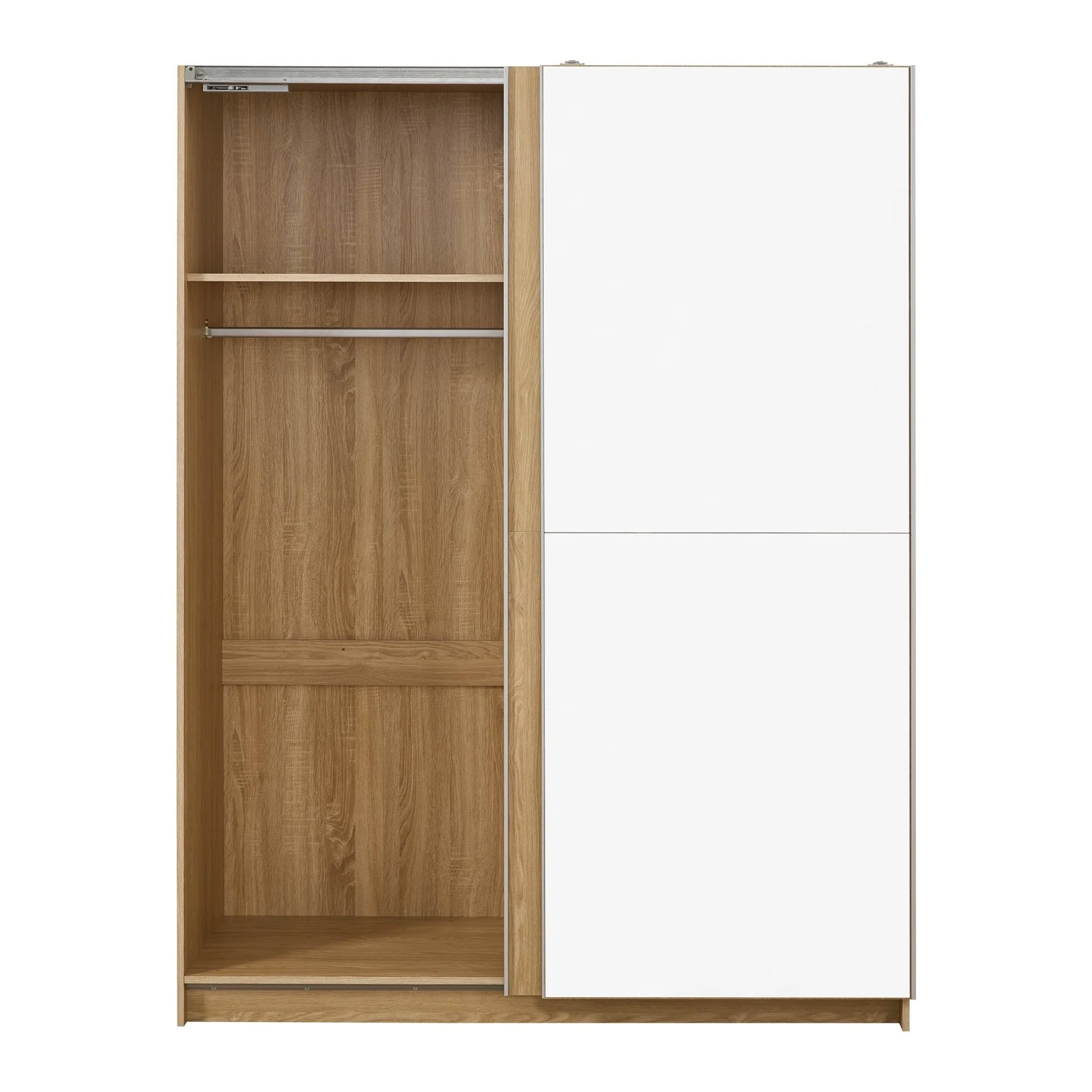 Penelope 150cm 2 Door Sliding Wardrobe - Light Wood - Image 7