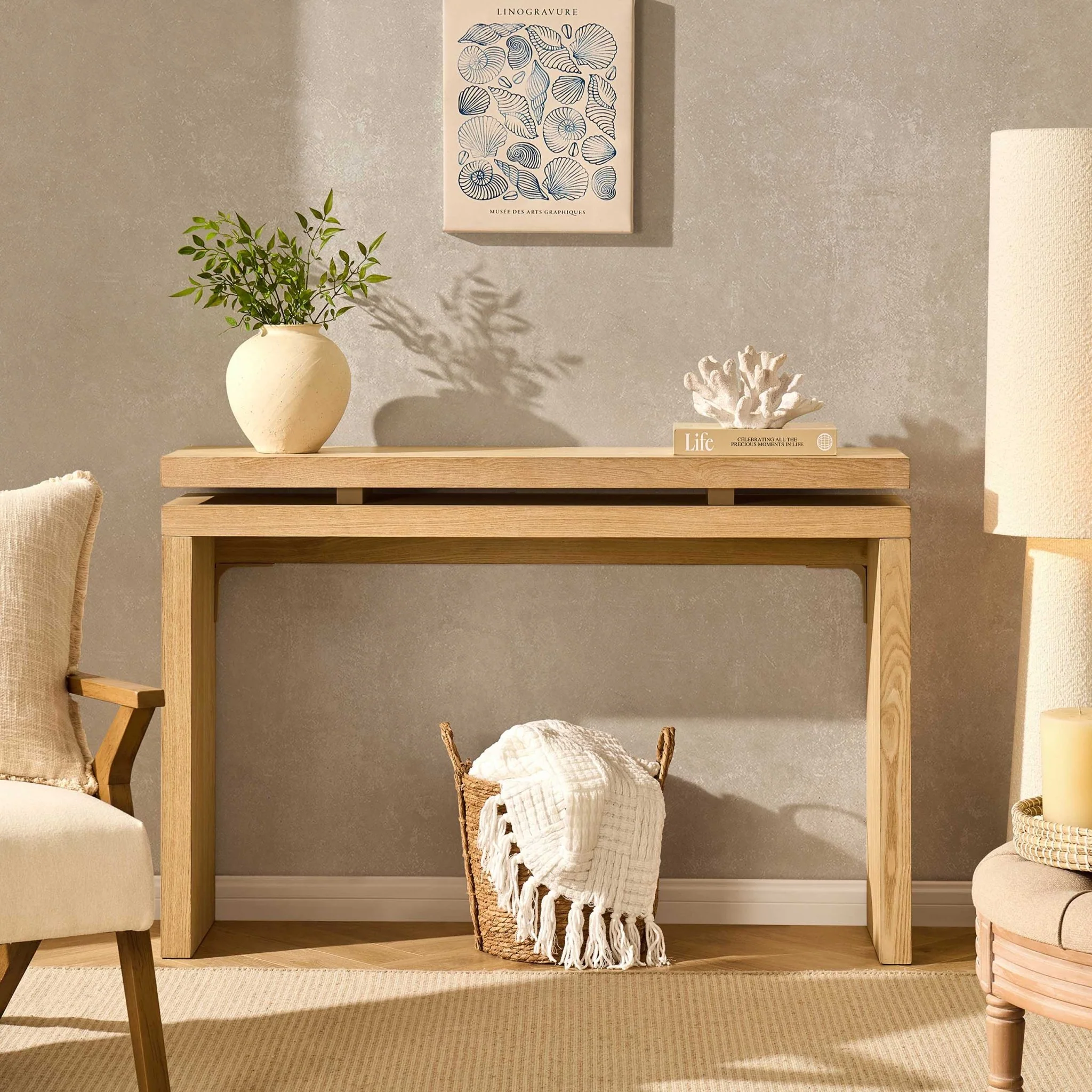 Penny Ash Console Table - Light Wood