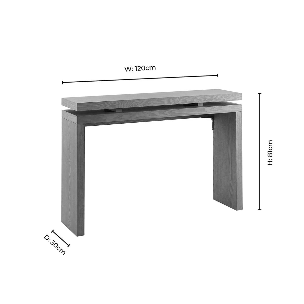 Penny Ash Console Table - Light Wood - Image 7