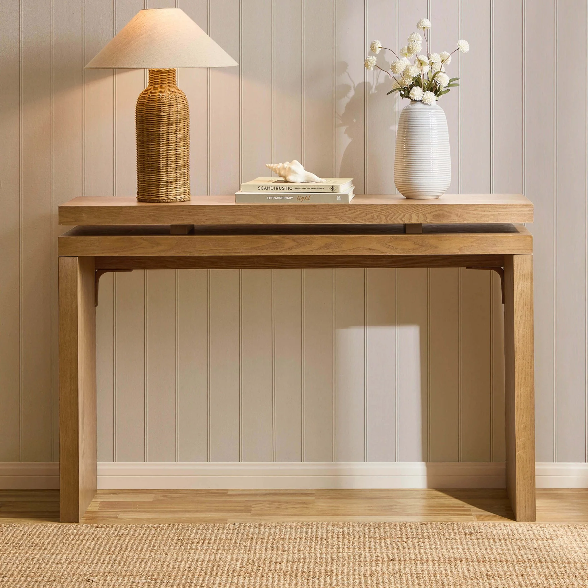 Penny Ash Console Table - Medium Wood