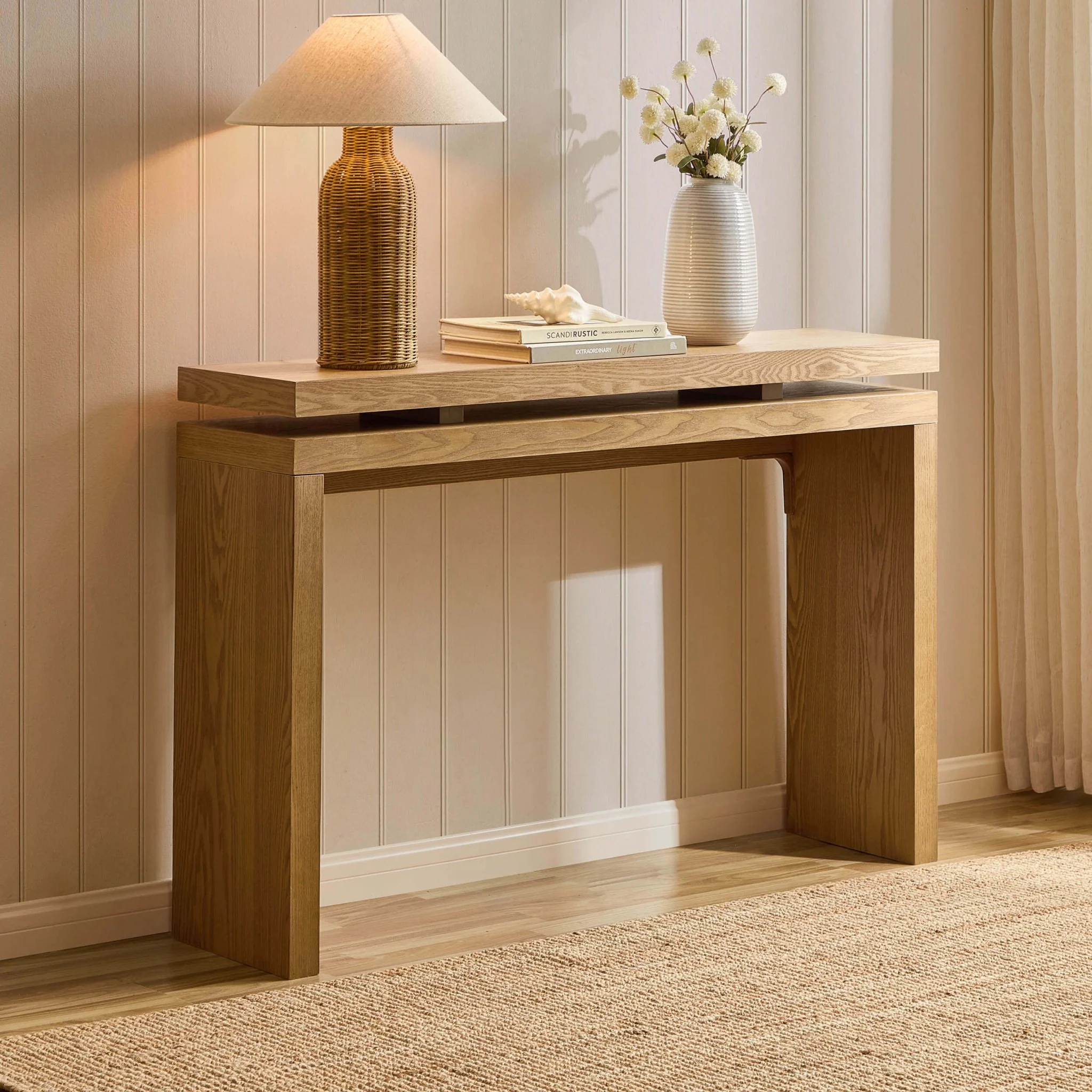 Penny Ash Console Table - Medium Wood - Image 2