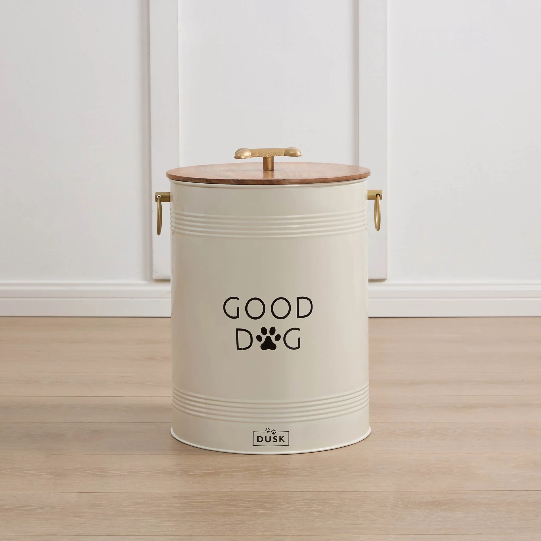 Pet Food Storage Bucket with Wooden Lid - Image 3