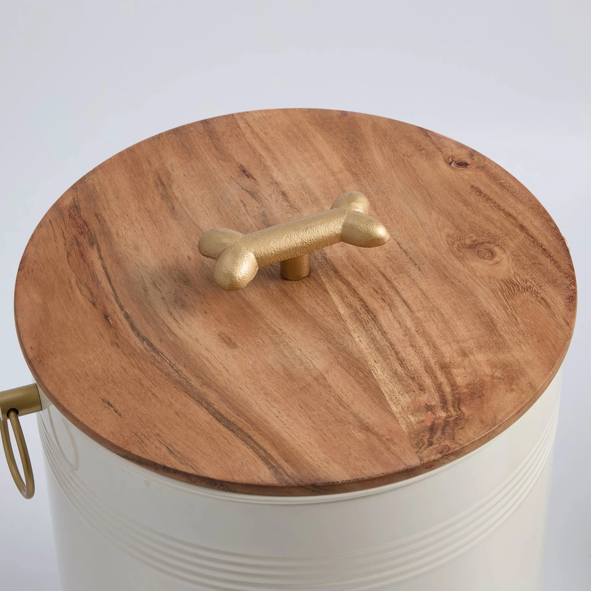 Pet Food Storage Bucket with Wooden Lid - Image 5