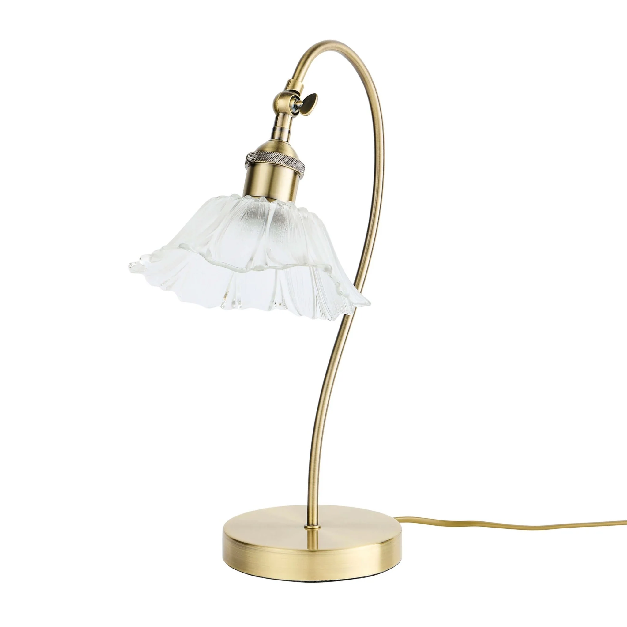 Petal Glass Brass Table Lamp - Brass - Image 3