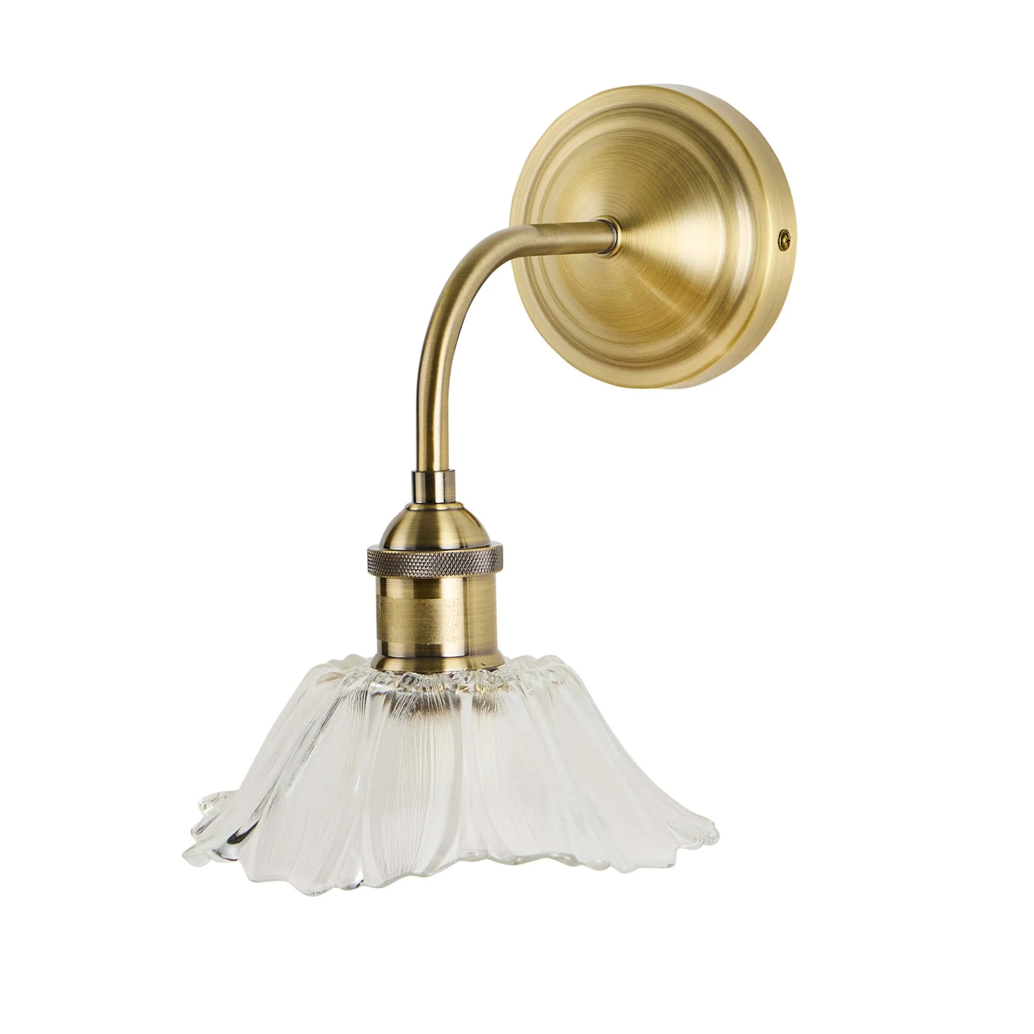 Petal Glass Brass Wall Light - Brass - Image 4