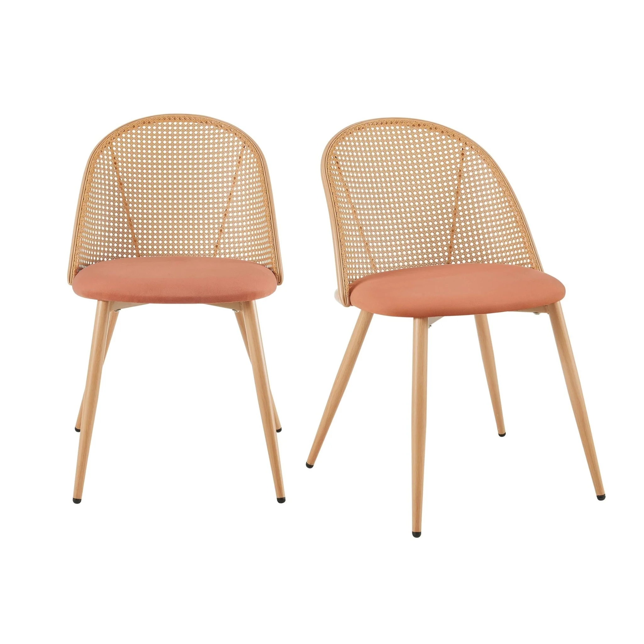 Phoebe Set Of 2 Dining Chairs - Apricot/Natural - Image 2