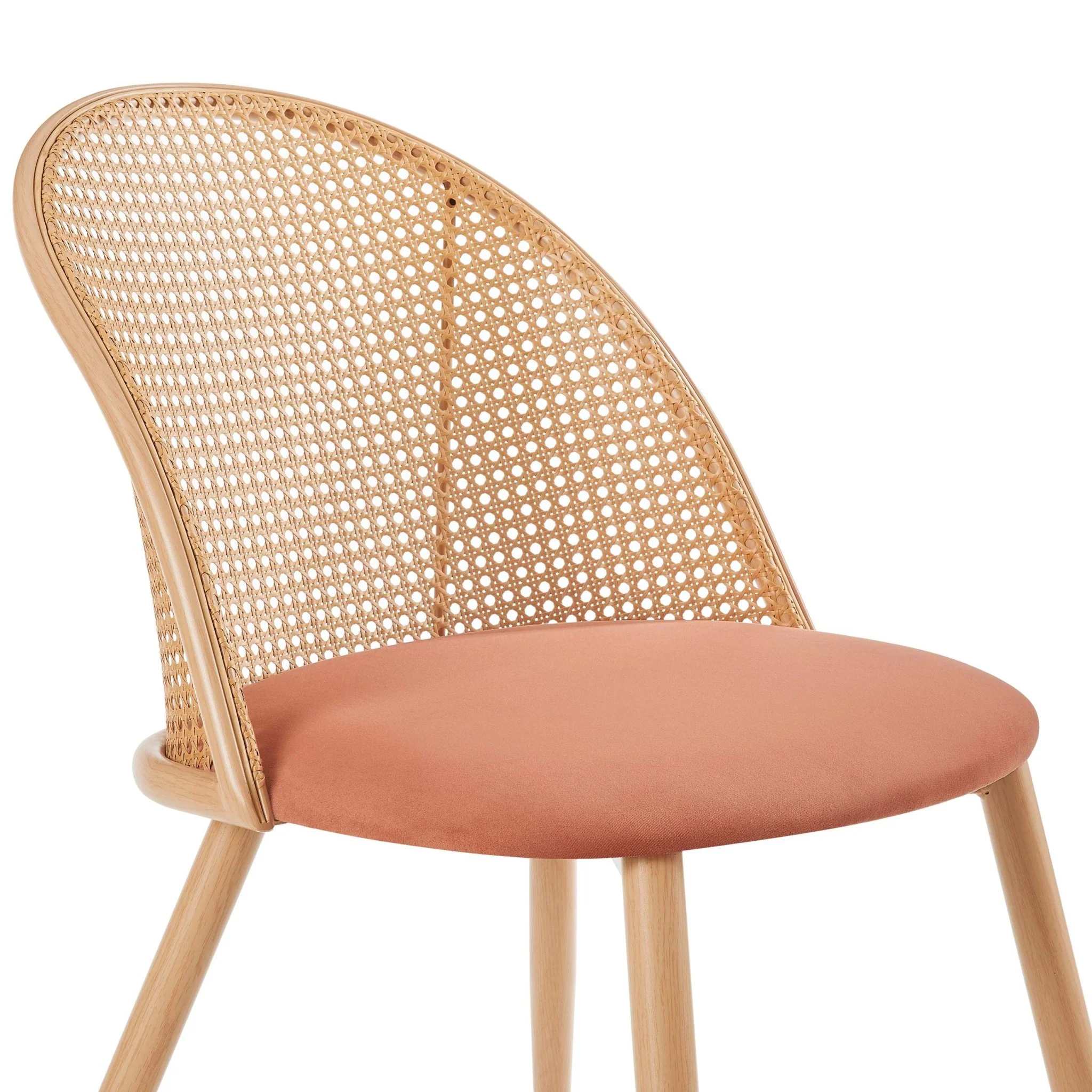 Phoebe Set Of 2 Dining Chairs - Apricot/Natural - Image 6