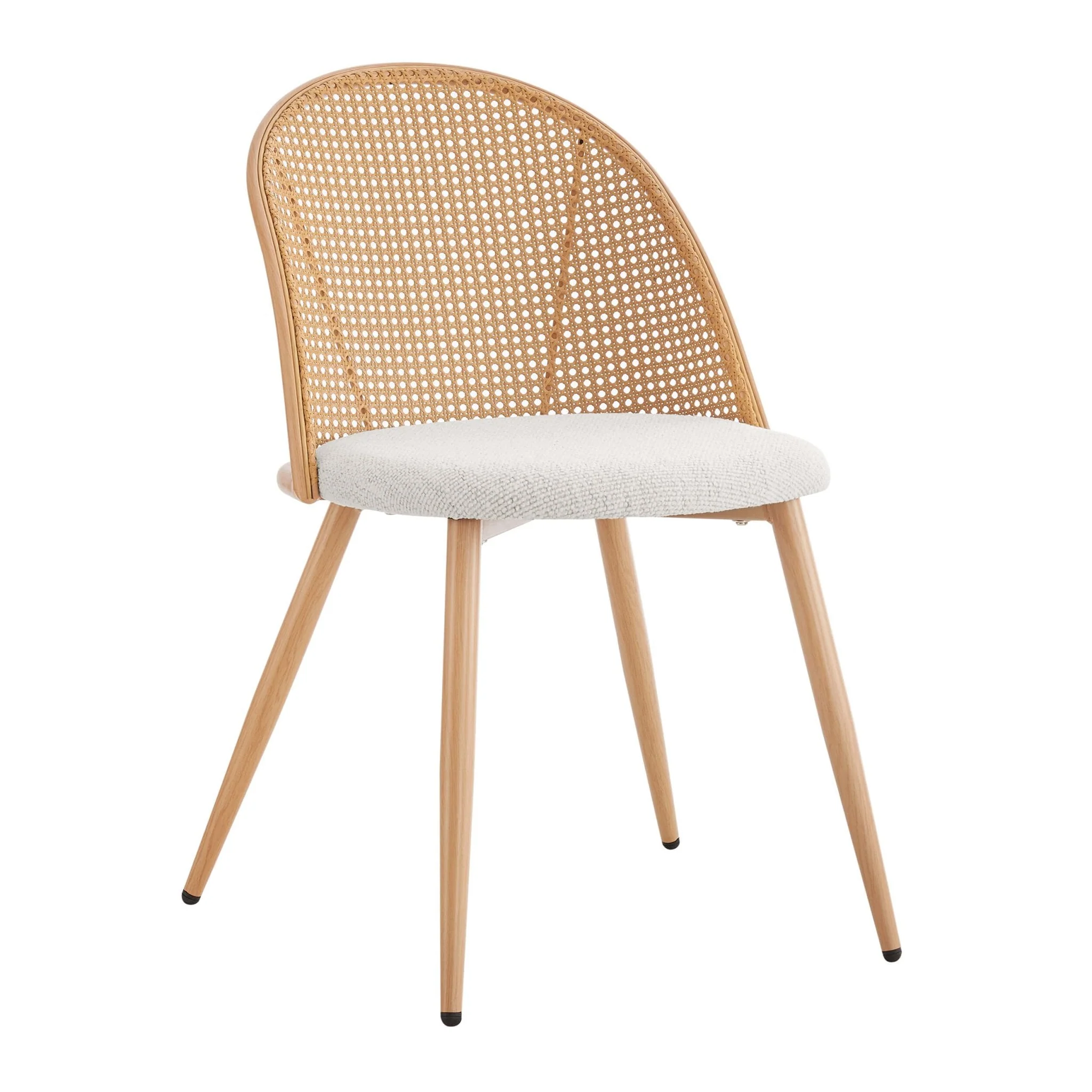 Phoebe Set Of 2 Dining Chairs - Boucle Ivory/Natural - Image 3