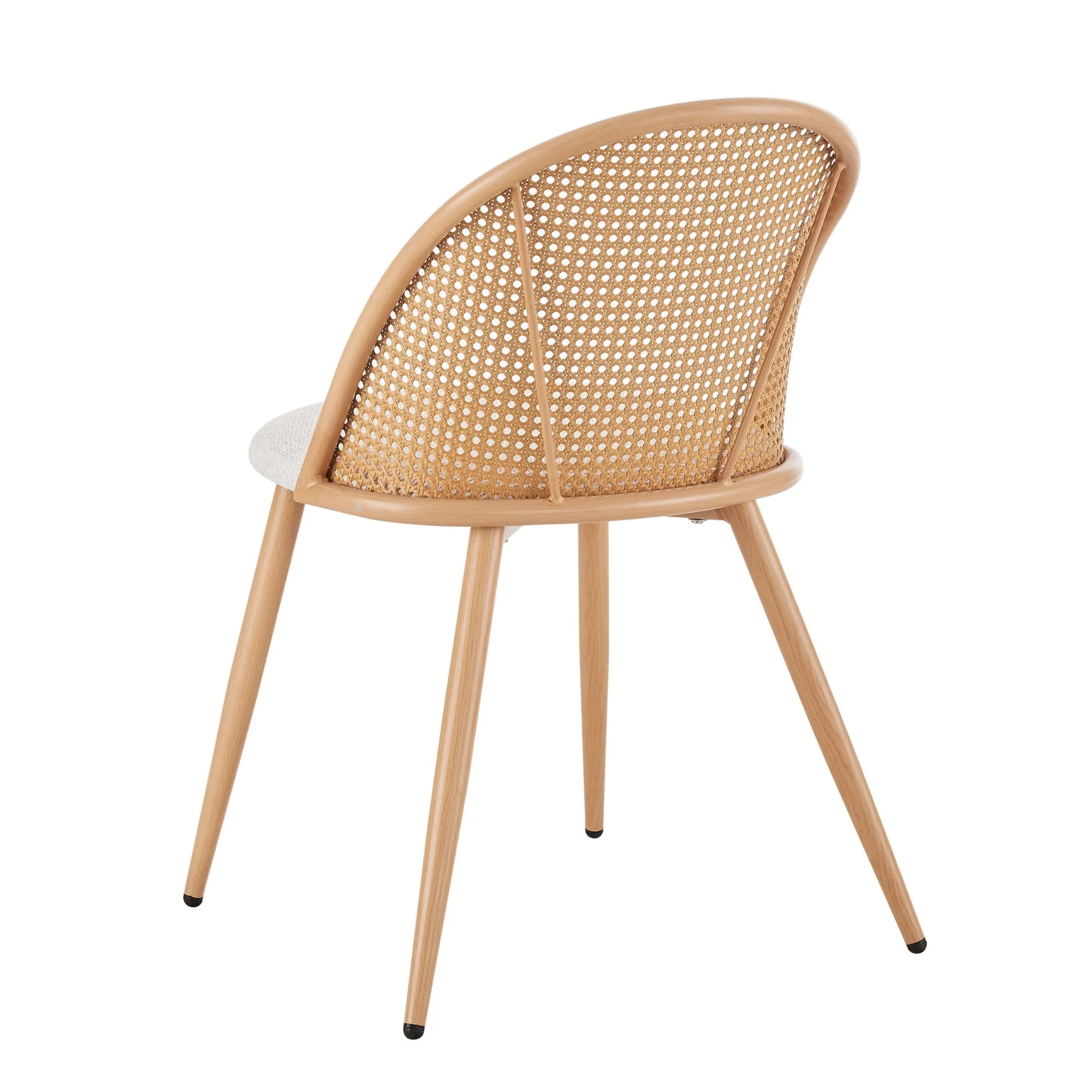Phoebe Set Of 2 Dining Chairs - Boucle Ivory/Natural - Image 4