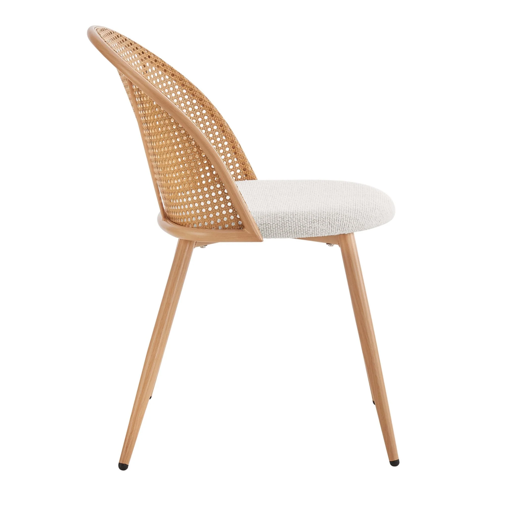 Phoebe Set Of 2 Dining Chairs - Boucle Ivory/Natural - Image 5