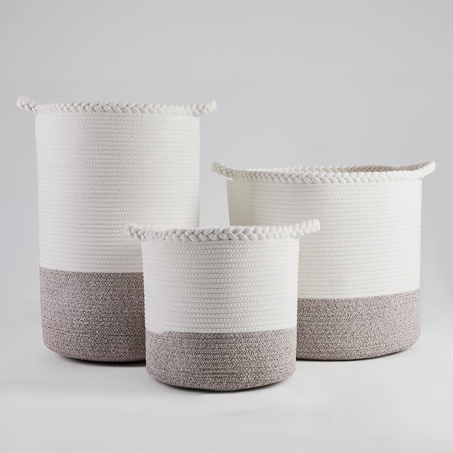 Plait Rope Storage Basket - Off White/Natural - Image 3