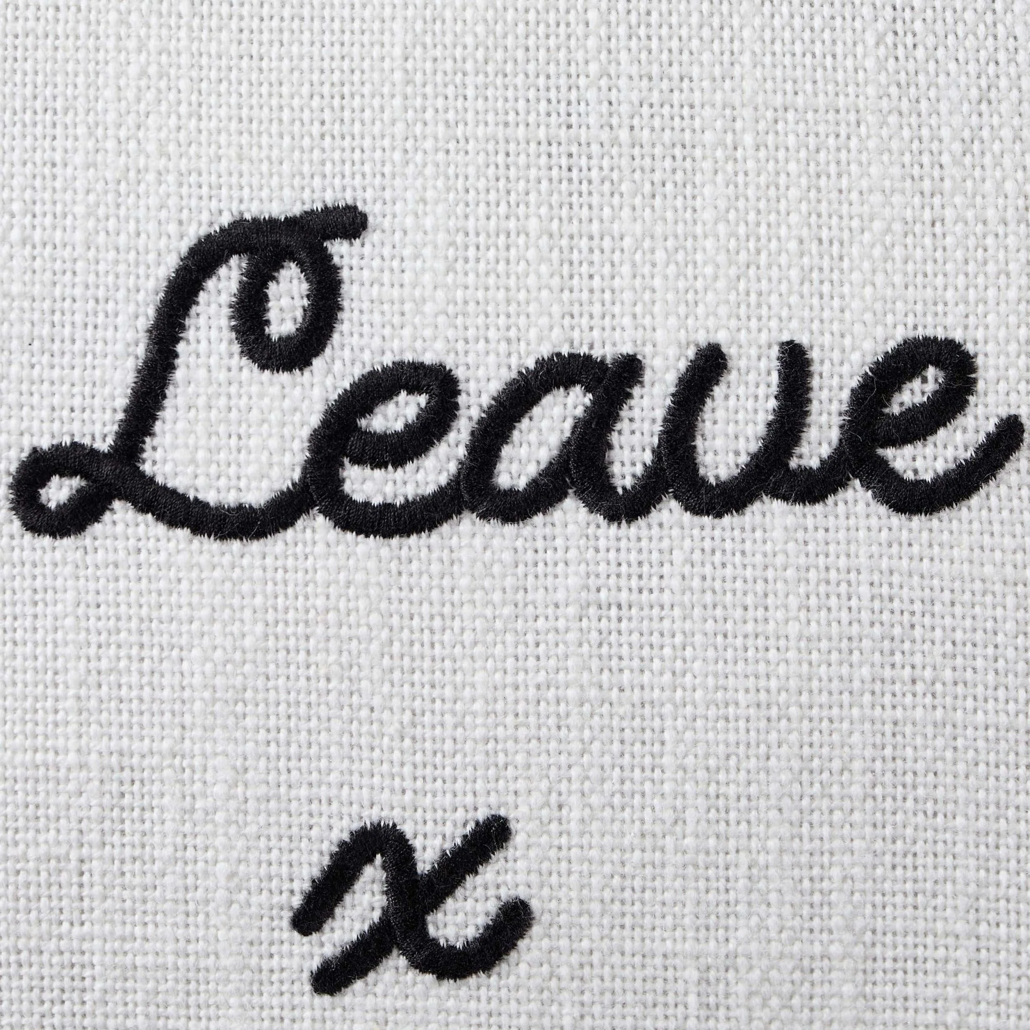 Please Leave By 9 Tufted Sofa Cushion Cover - Natural/ Black - Image 4