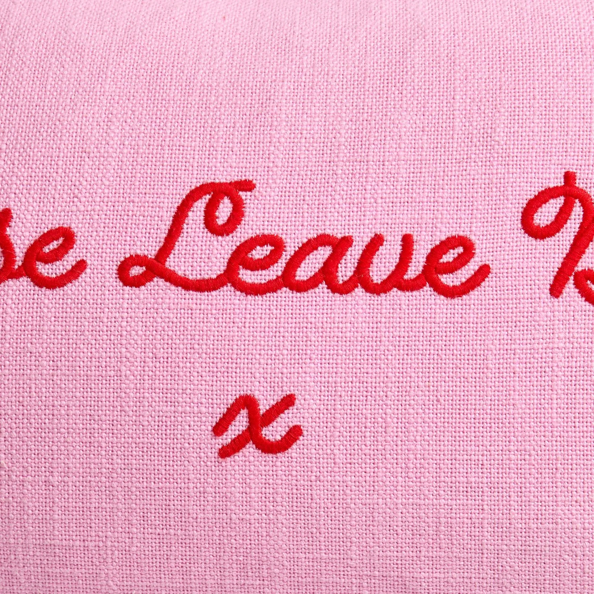 Please Leave By 9 Tufted Cushion Cover - Pink/ Red - Image 4