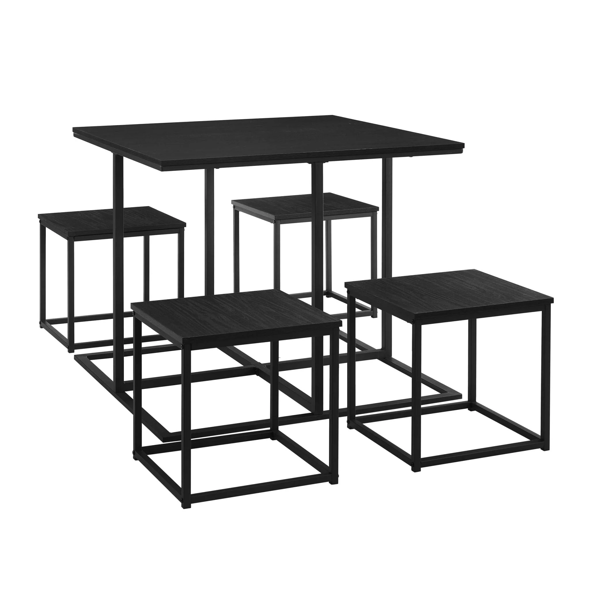 Polly Space Saving Dining Table and Chairs - Black - Image 12