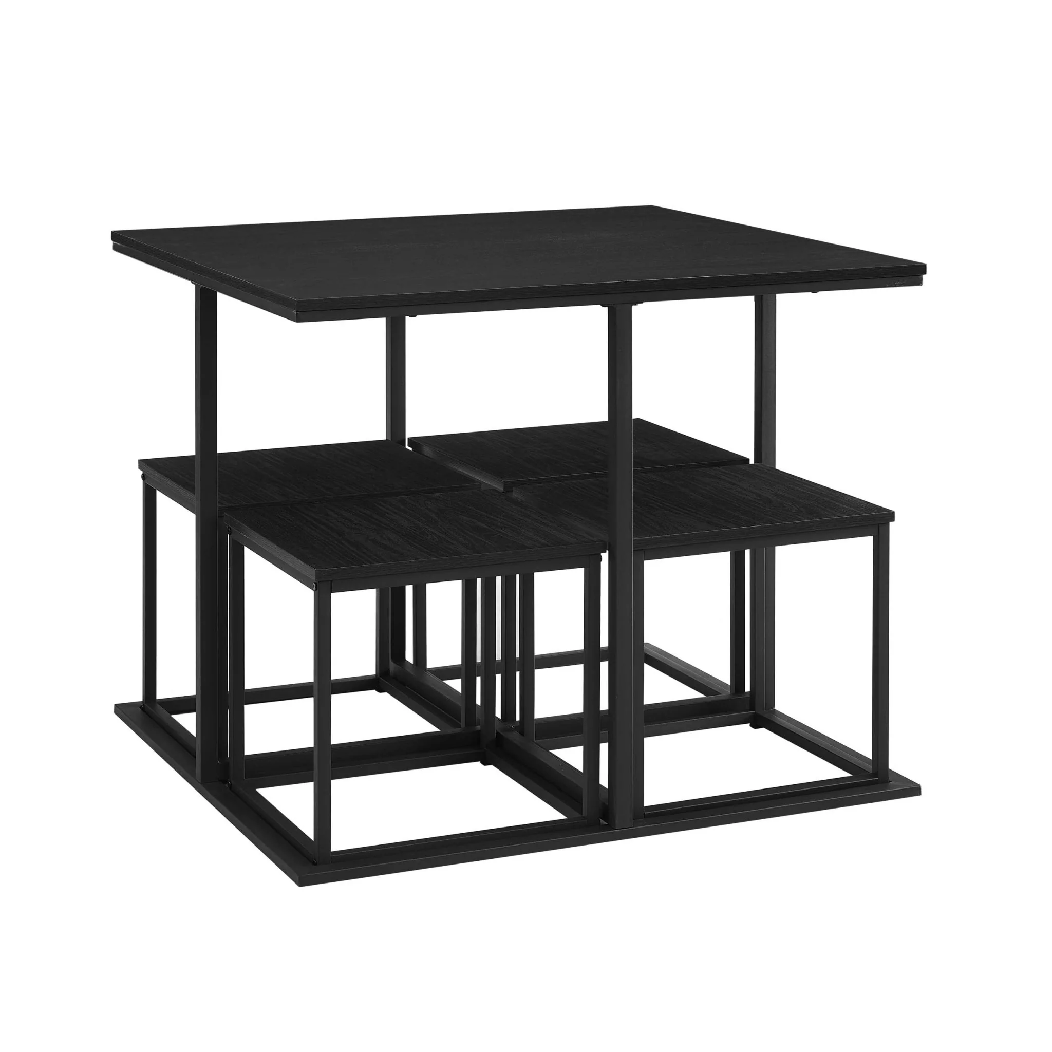 Polly Space Saving Dining Table and Chairs - Black - Image 4