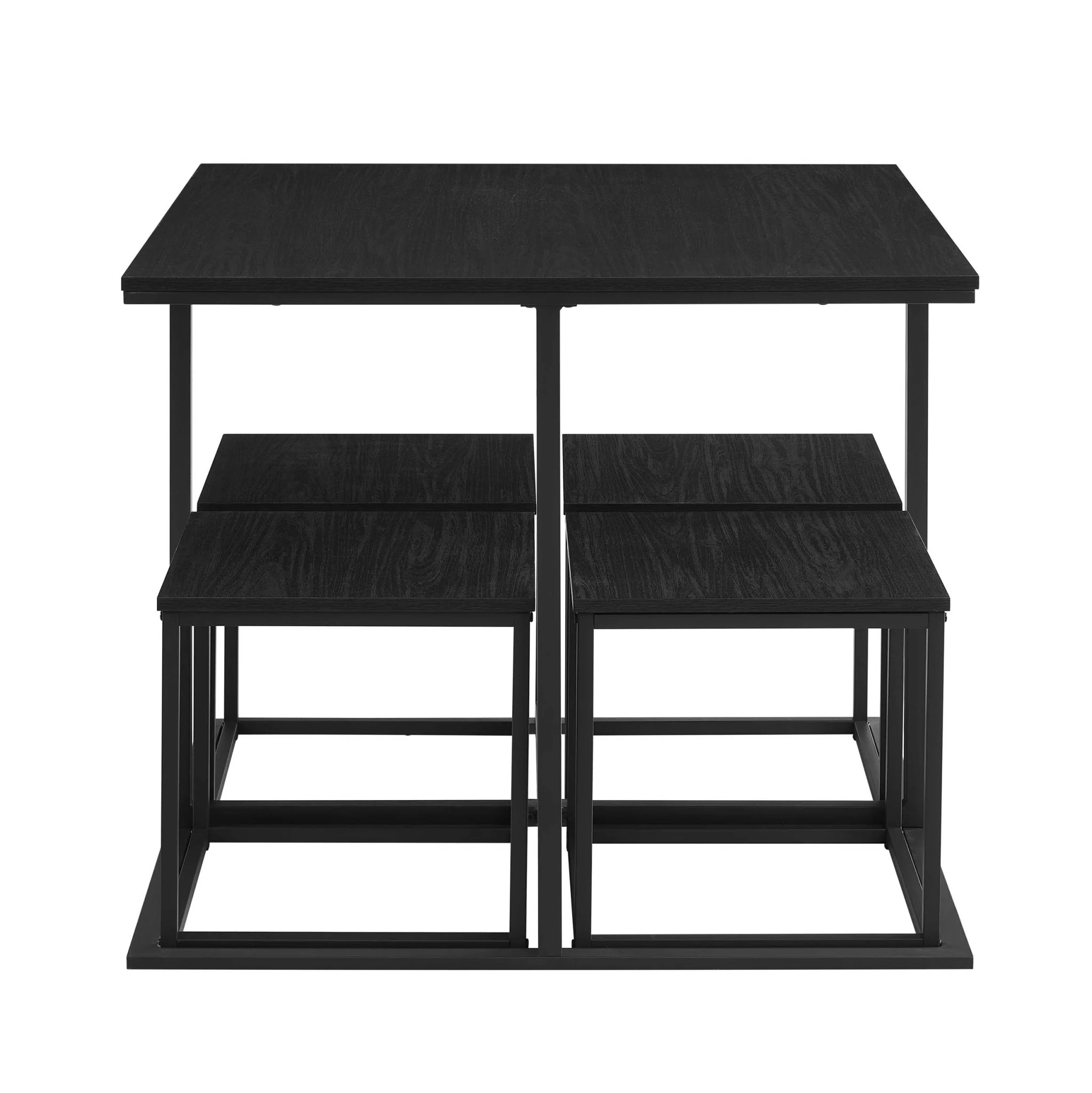 Polly Space Saving Dining Table and Chairs - Black - Image 9