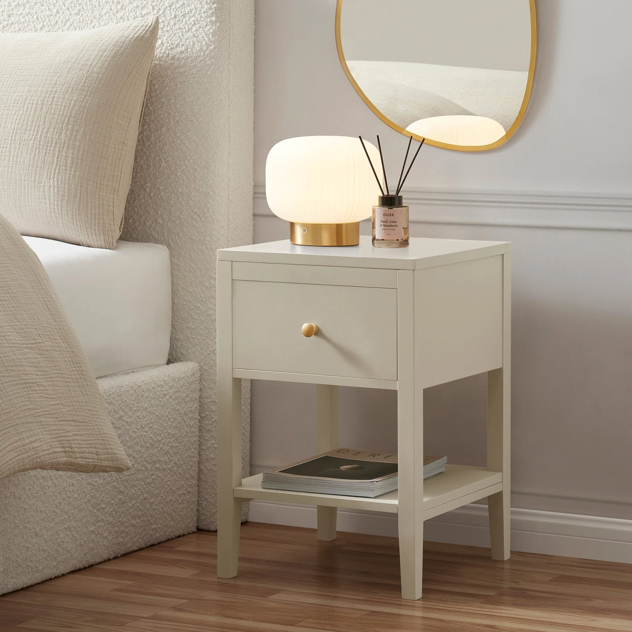 Poppy 1 Drawer Nightstand - Cream