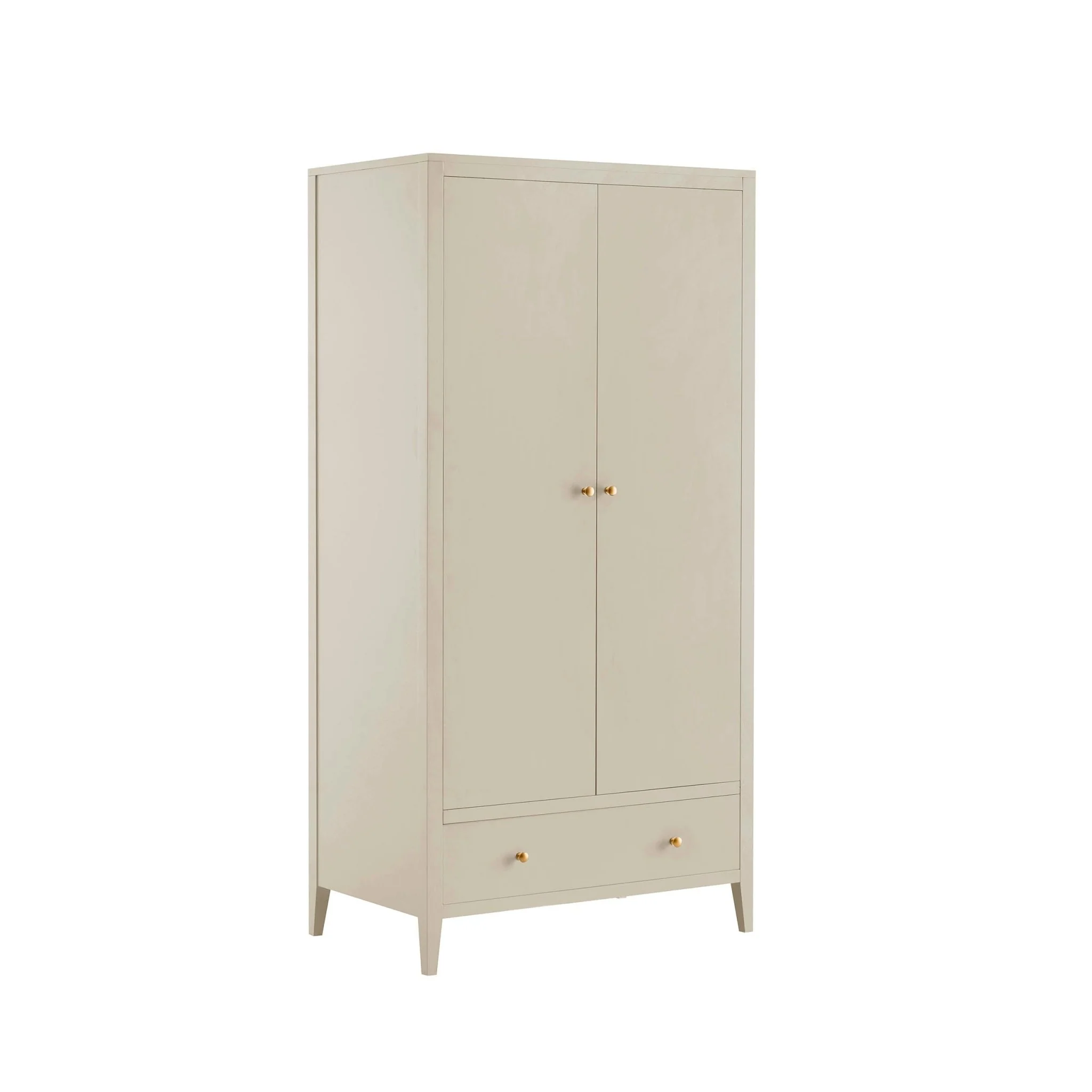 Poppy 2 Door Wardrobe with Drawer - Cream - Image 2