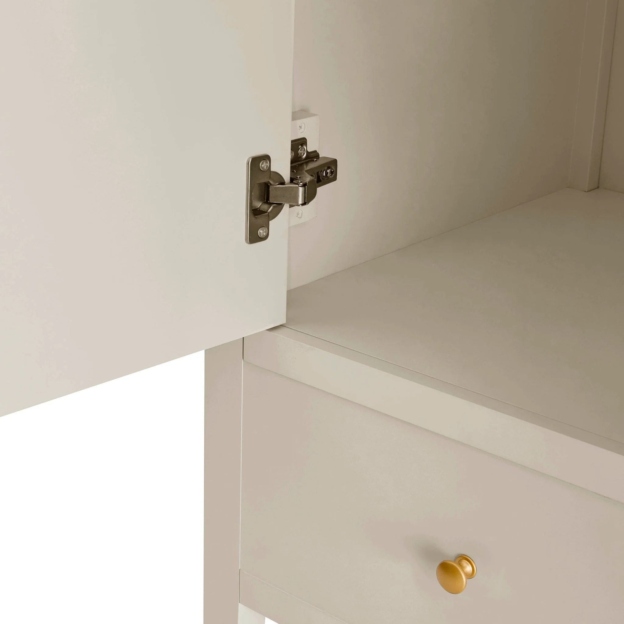Poppy 2 Door Wardrobe with Drawer - Cream - Image 5