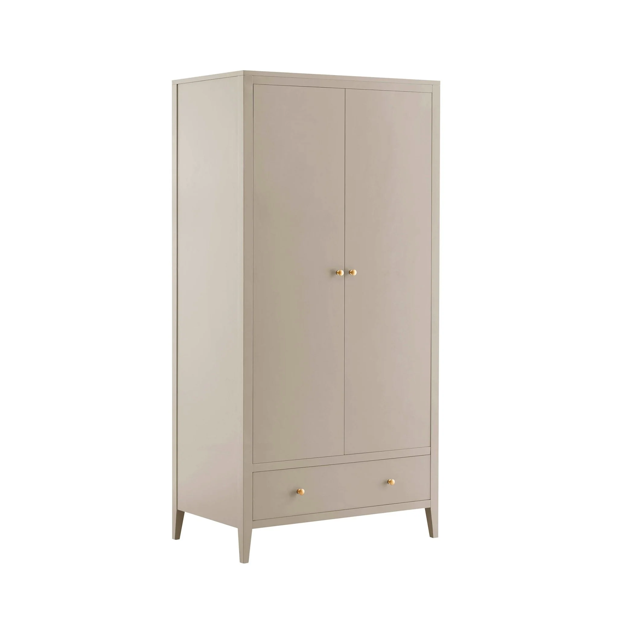 Poppy 2 Door Wardrobe with Drawer - Taupe - Image 2