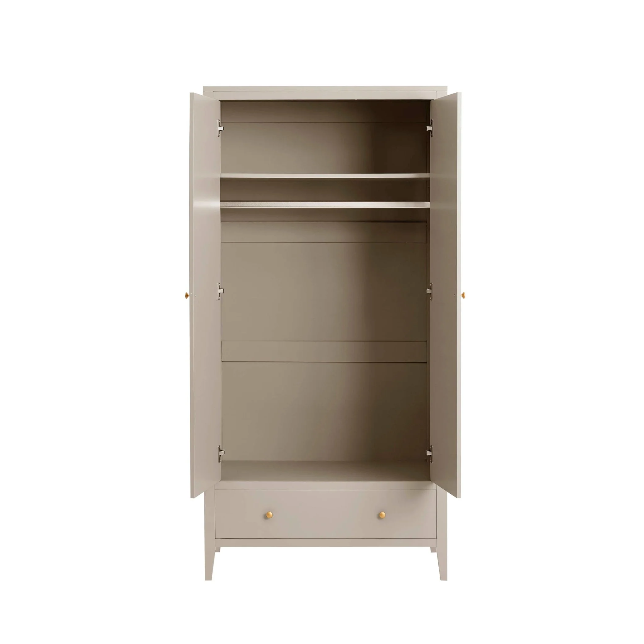 Poppy 2 Door Wardrobe with Drawer - Taupe - Image 3