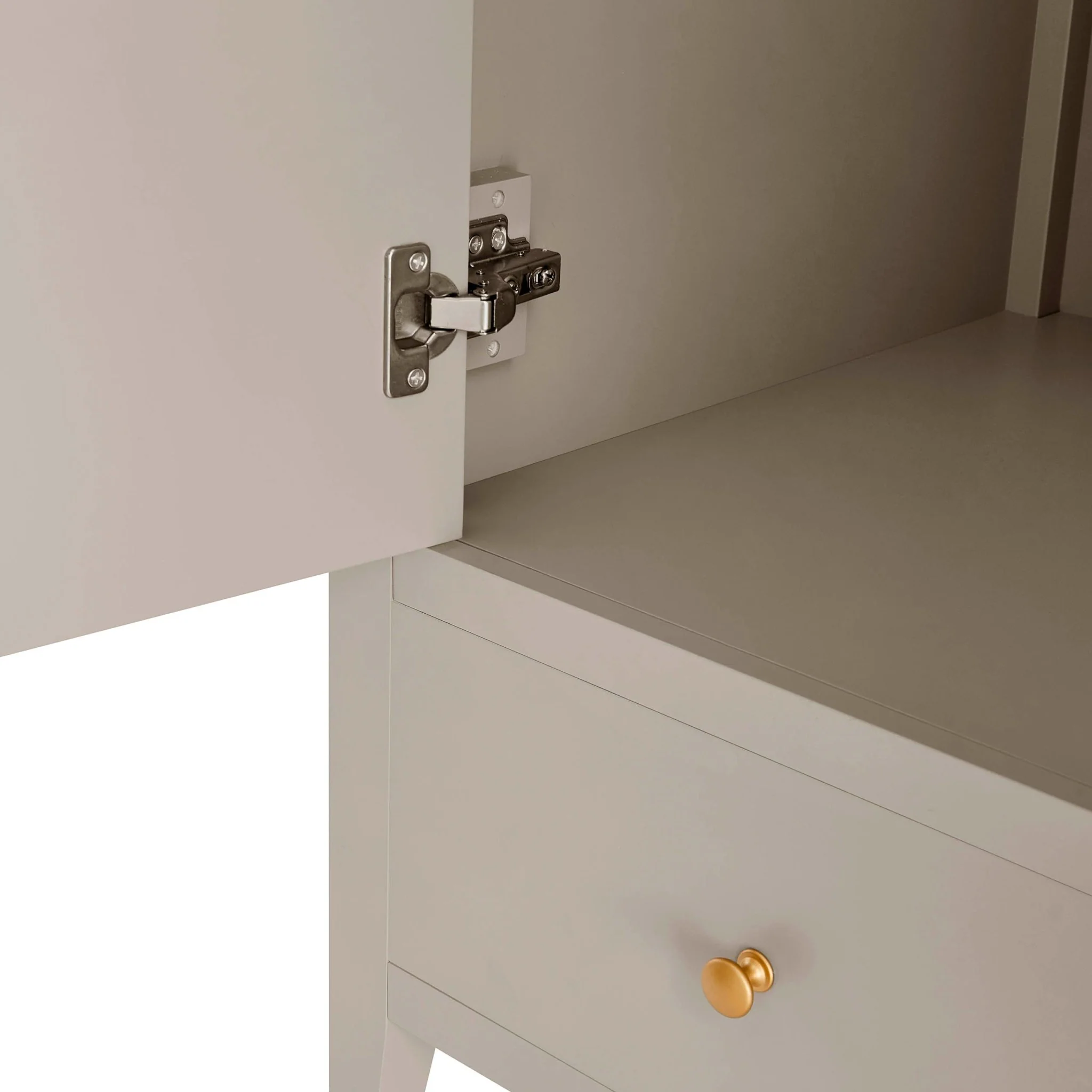 Poppy 2 Door Wardrobe with Drawer - Taupe - Image 5