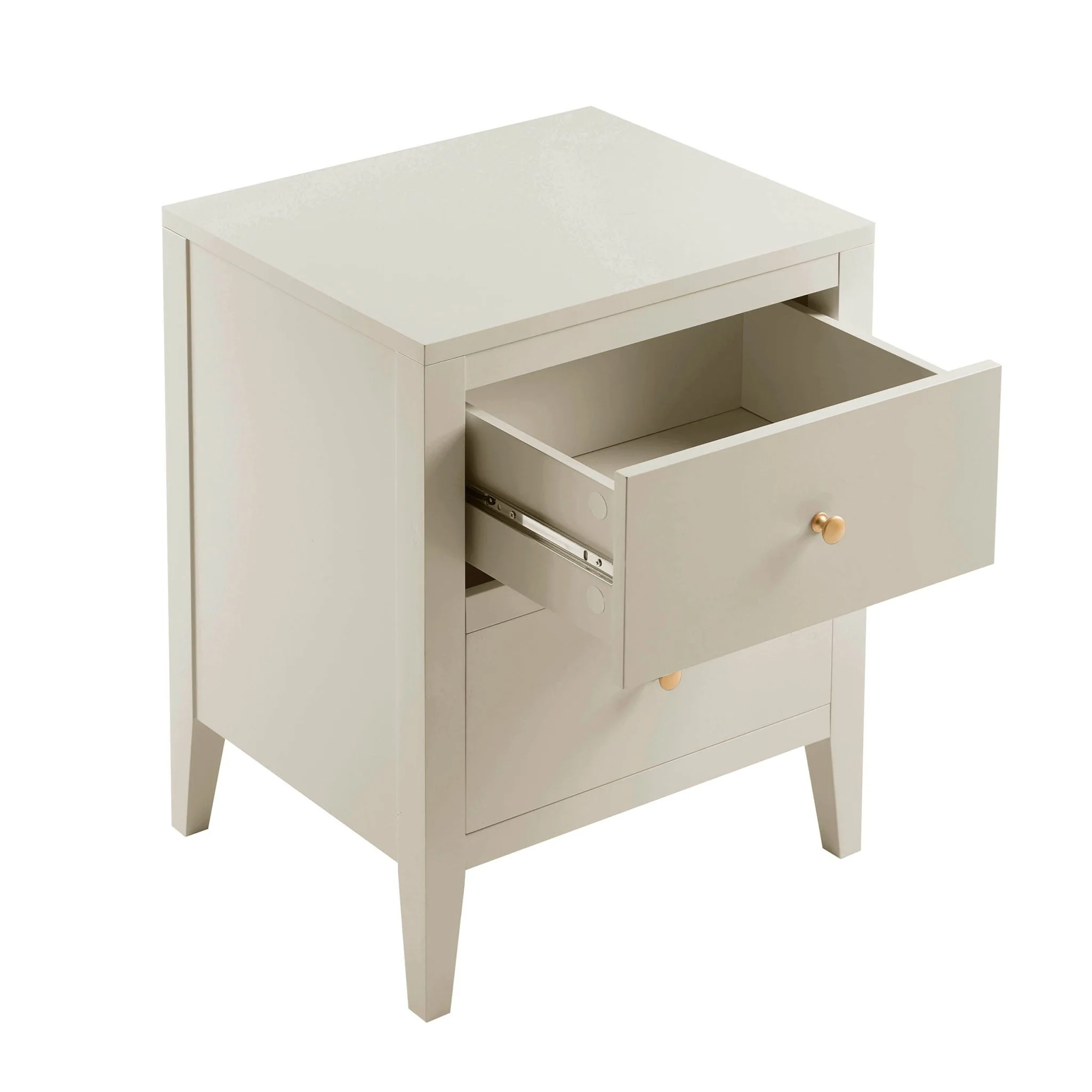 Poppy 2 Drawer Bedside Table - Cream - Image 4